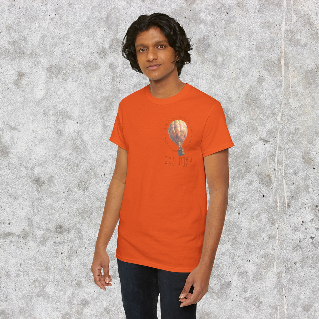 Tattooed Balloon Tee, Casual Wear, Outdoor Adventure T-Shirt, Festival Apparel, Summer Vibes Clothing, Unique Gift Idea