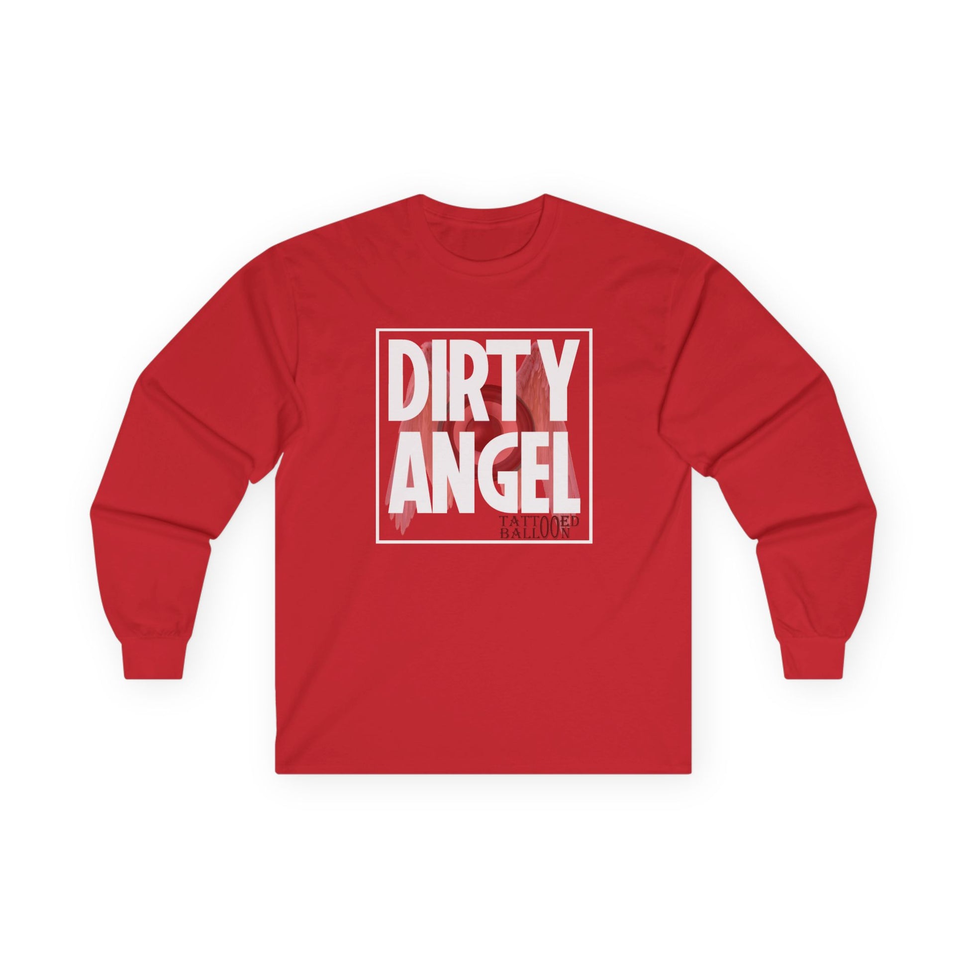 Edgy Long Sleeve Tee for Trendsetters | Dirty Angel Design, Graphic Shirt, Casual Wear, Streetwear Fashion, Gift Idea