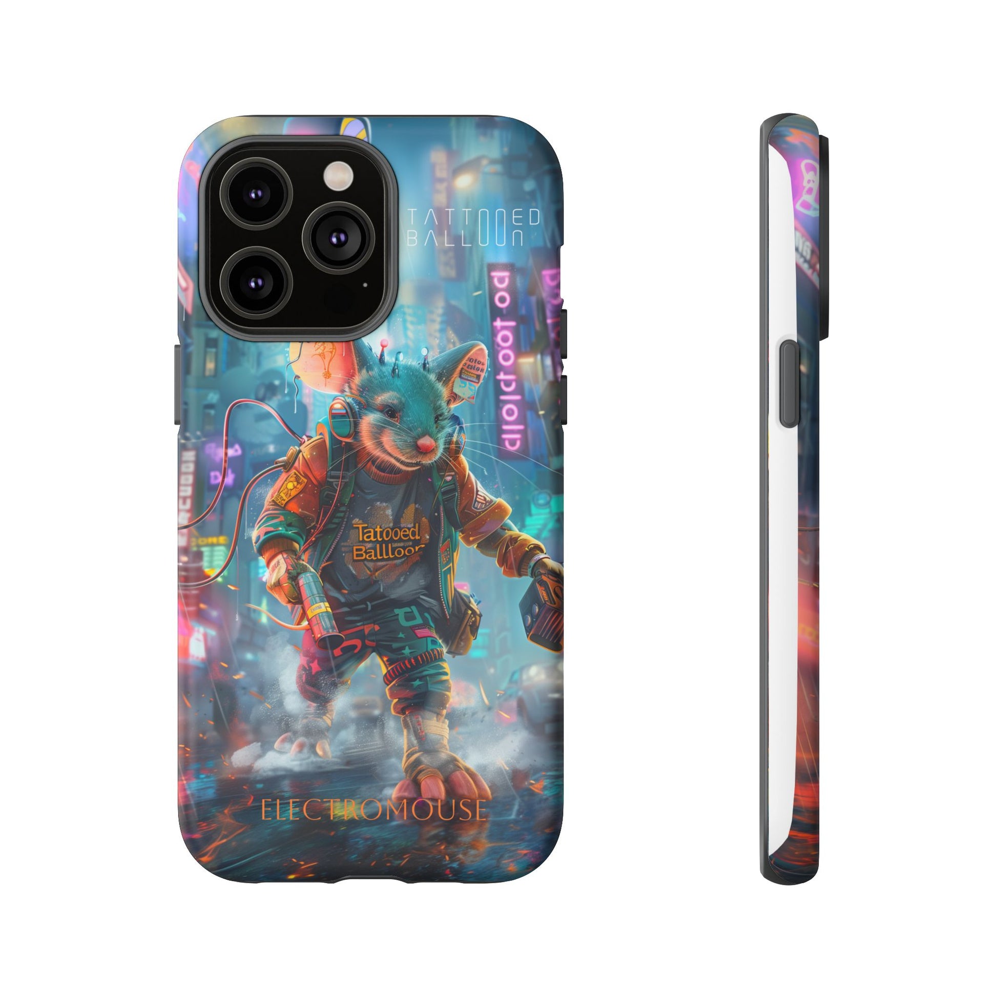 Electromouse Cyber City Design from Tattooed Balloon's 'Dirty Circuits' Album, Phone Cases