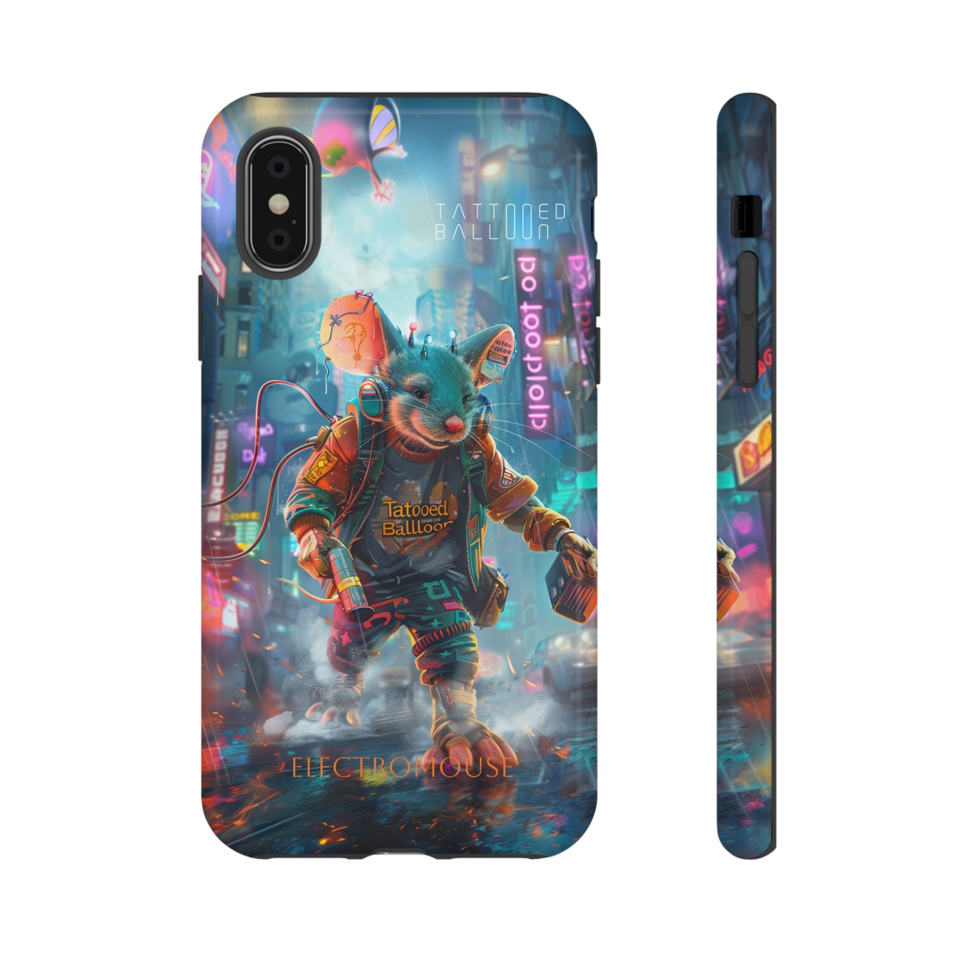 Electromouse Cyber City Design from Tattooed Balloon's 'Dirty Circuits' Album, Phone Cases