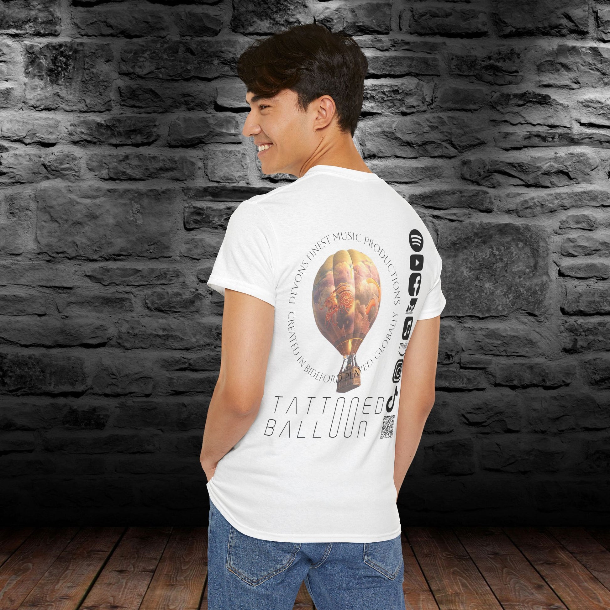 Tattooed Balloon Tee, Casual Wear, Outdoor Adventure T-Shirt, Festival Apparel, Summer Vibes Clothing, Unique Gift Idea