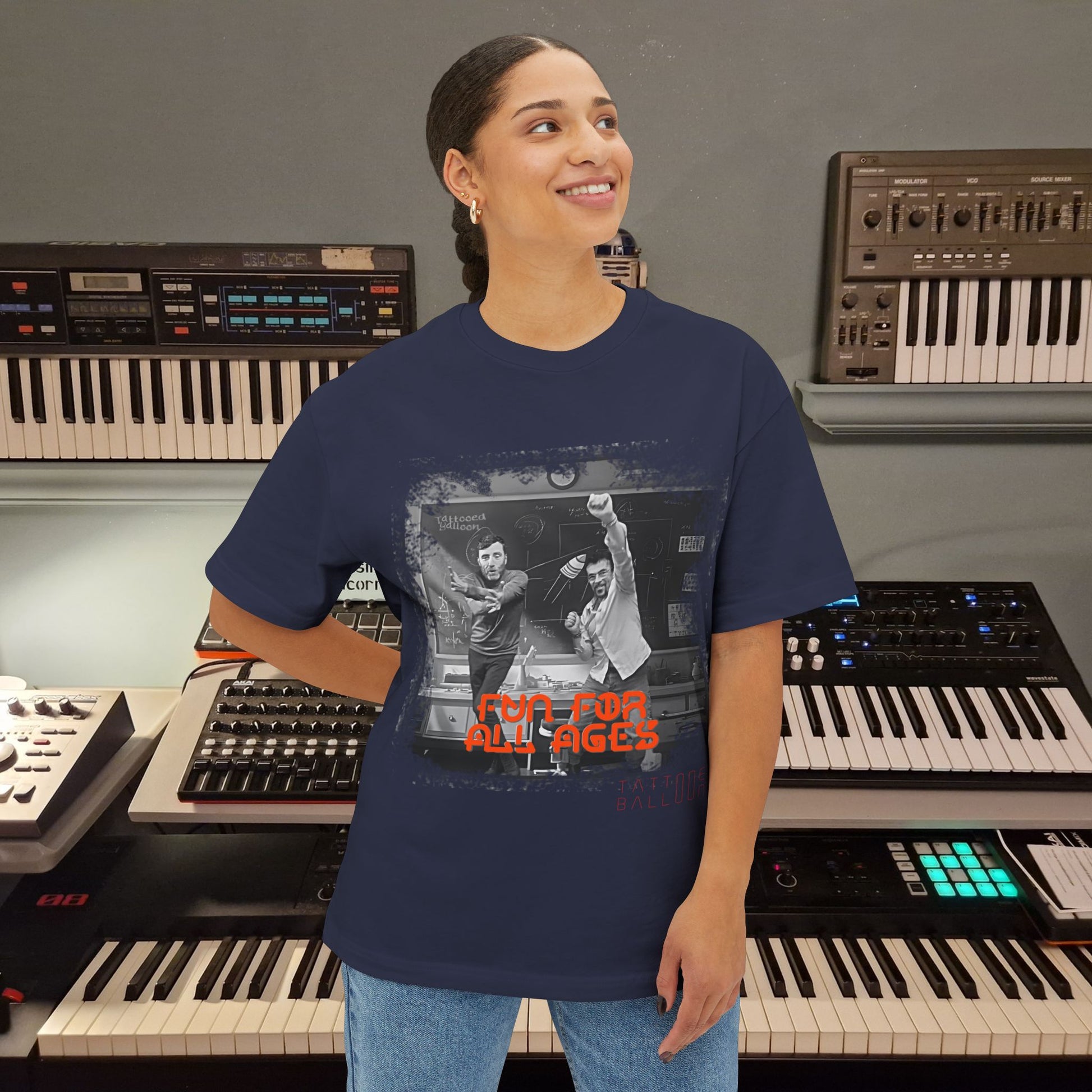 "Hypersonic" from Tattooed Balloons album "Fun For All Ages"  Unisex Oversized Boxy Tee