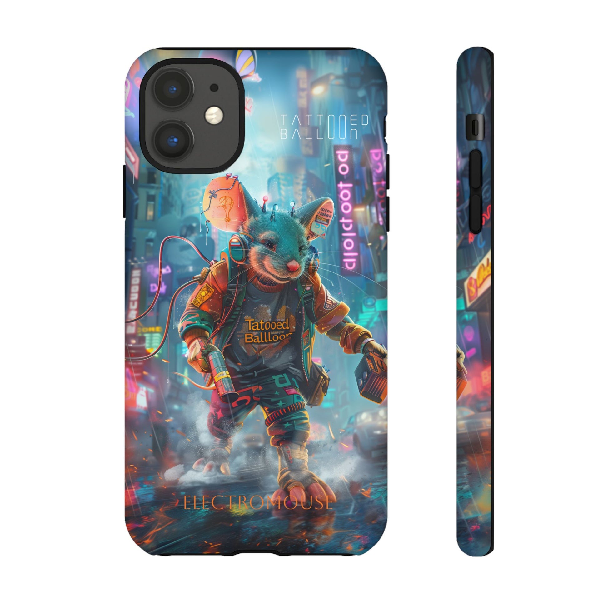 Electromouse Cyber City Design from Tattooed Balloon's 'Dirty Circuits' Album, Phone Cases
