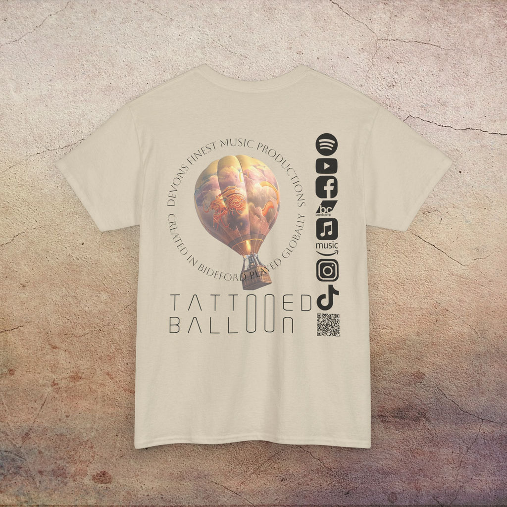Tattooed Balloon Tee, Casual Wear, Outdoor Adventure T-Shirt, Festival Apparel, Summer Vibes Clothing, Unique Gift Idea