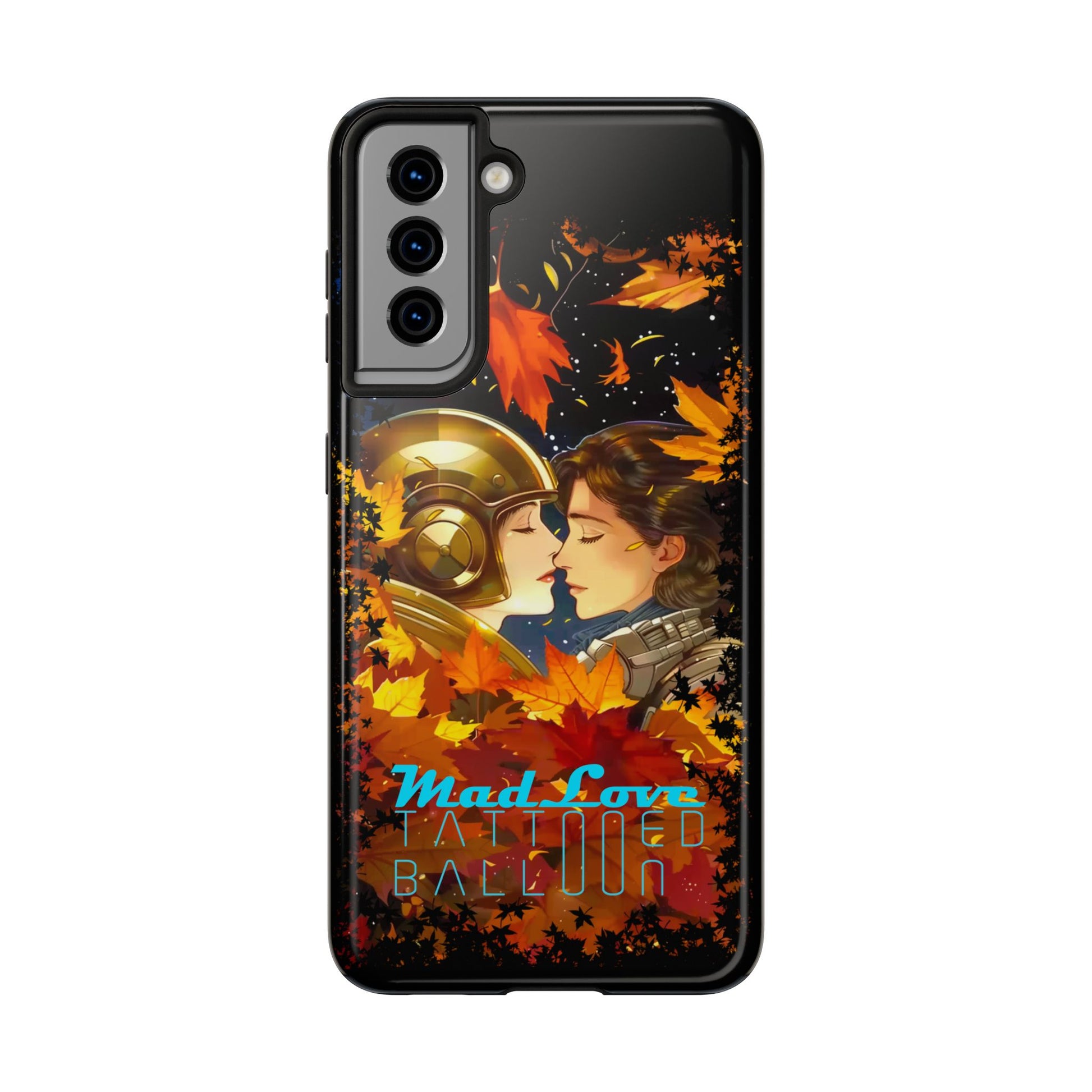 Tattooed Balloon, Unique Phone Covers, Mad Love Design, Autumn Vibes, Romantic Quotes Tough Phone Cases for Her | Fall Accessories, Couple Gifts,