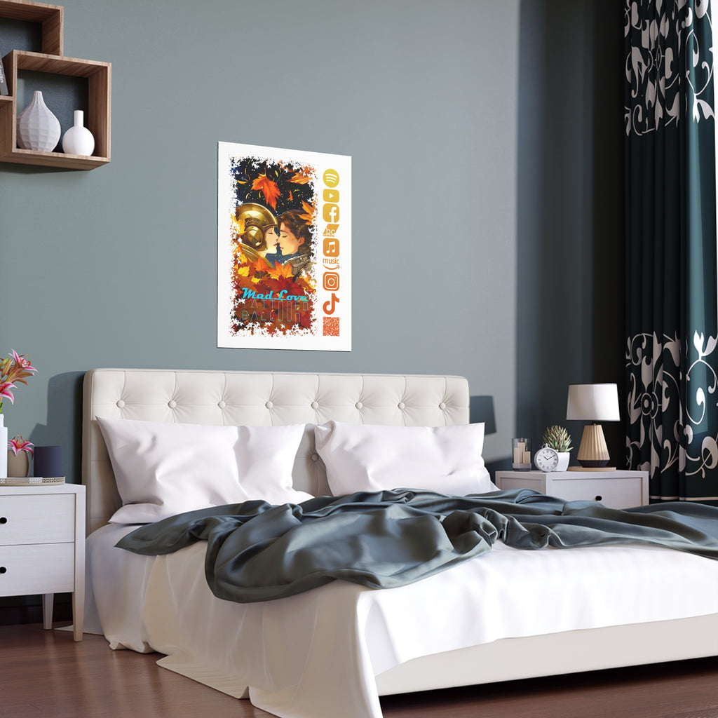 Silk Poster of Mad Love by Tattooed Balloon  (White Background)