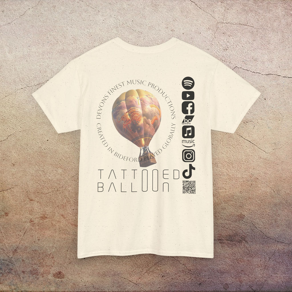 Tattooed Balloon Tee, Casual Wear, Outdoor Adventure T-Shirt, Festival Apparel, Summer Vibes Clothing, Unique Gift Idea