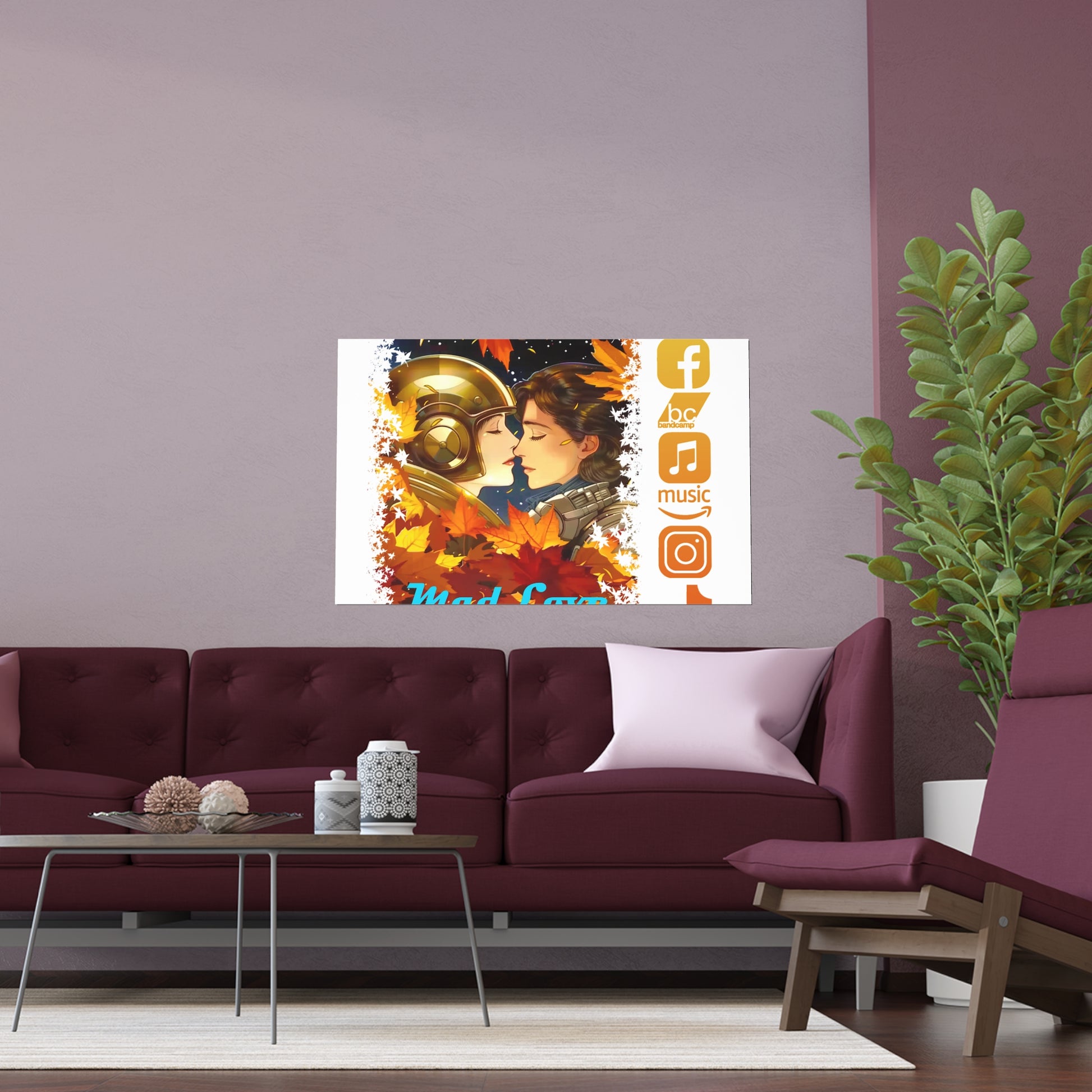 Silk Poster of Mad Love by Tattooed Balloon  (White Background)