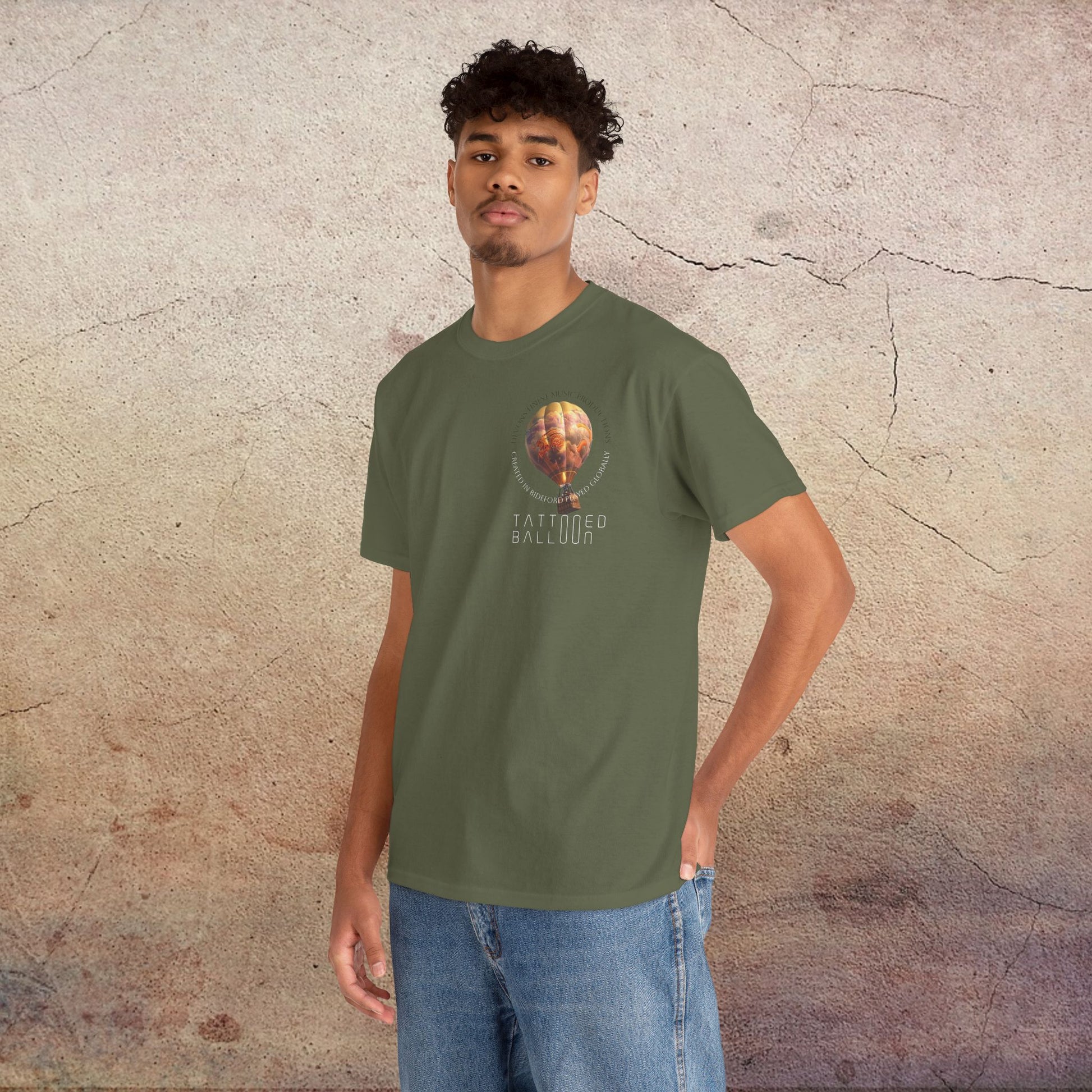 Tattooed Balloon Tee, Casual Wear, Outdoor Adventure T-Shirt, Festival Apparel, Summer Vibes Clothing, Unique Gift Idea