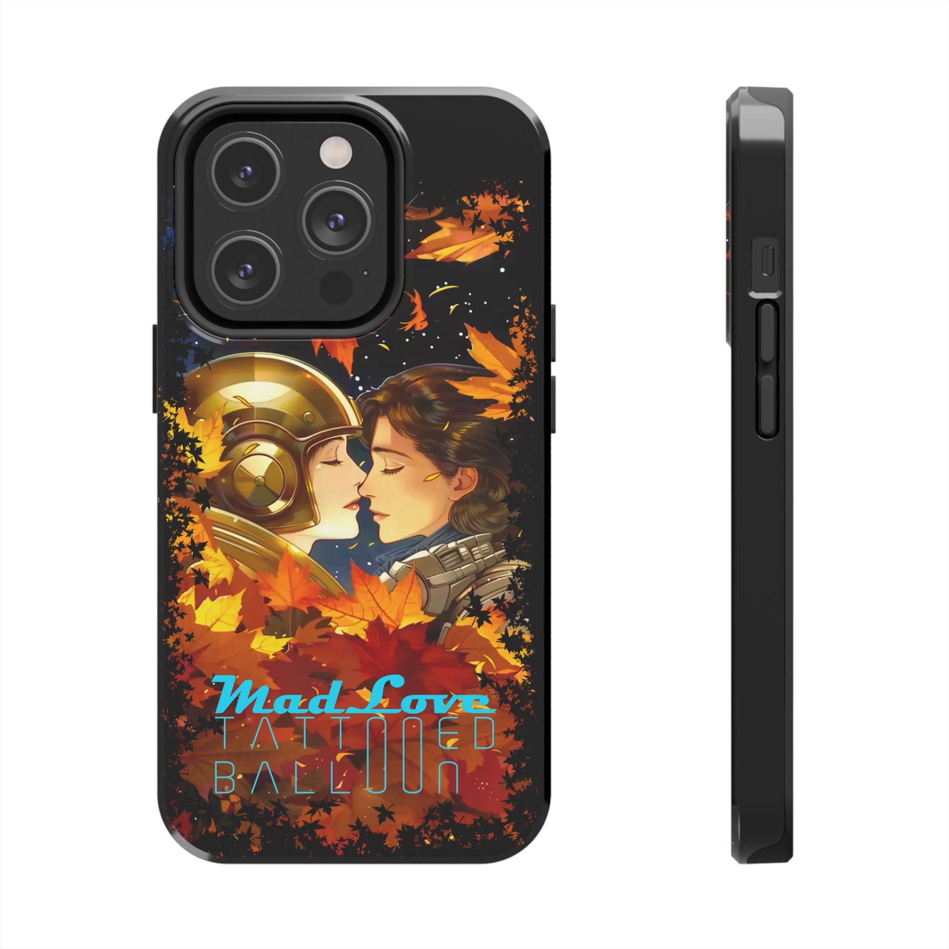 Tattooed Balloon, Unique Phone Covers, Mad Love Design, Autumn Vibes, Romantic Quotes Tough Phone Cases for Her | Fall Accessories, Couple Gifts,