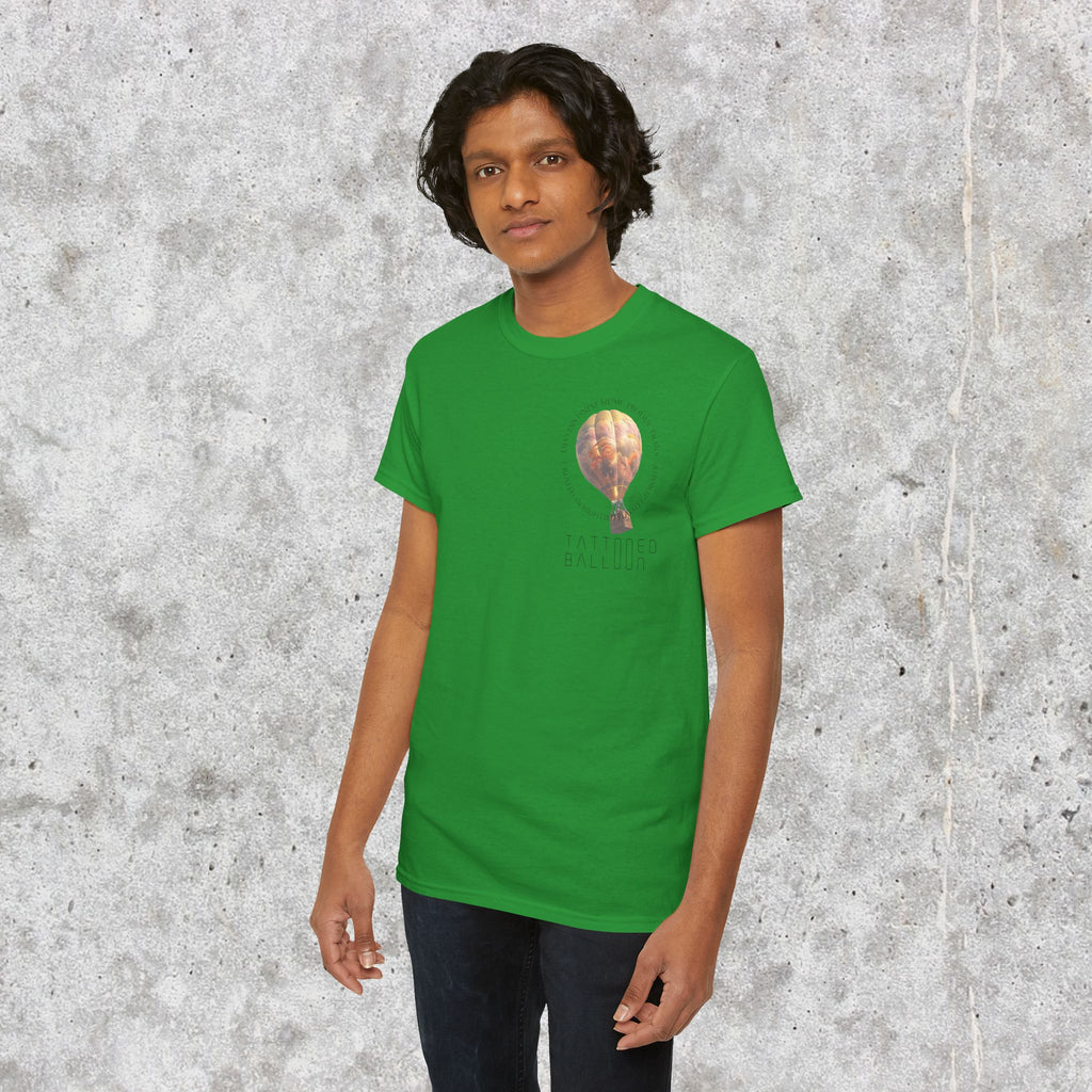 Tattooed Balloon Tee, Casual Wear, Outdoor Adventure T-Shirt, Festival Apparel, Summer Vibes Clothing, Unique Gift Idea