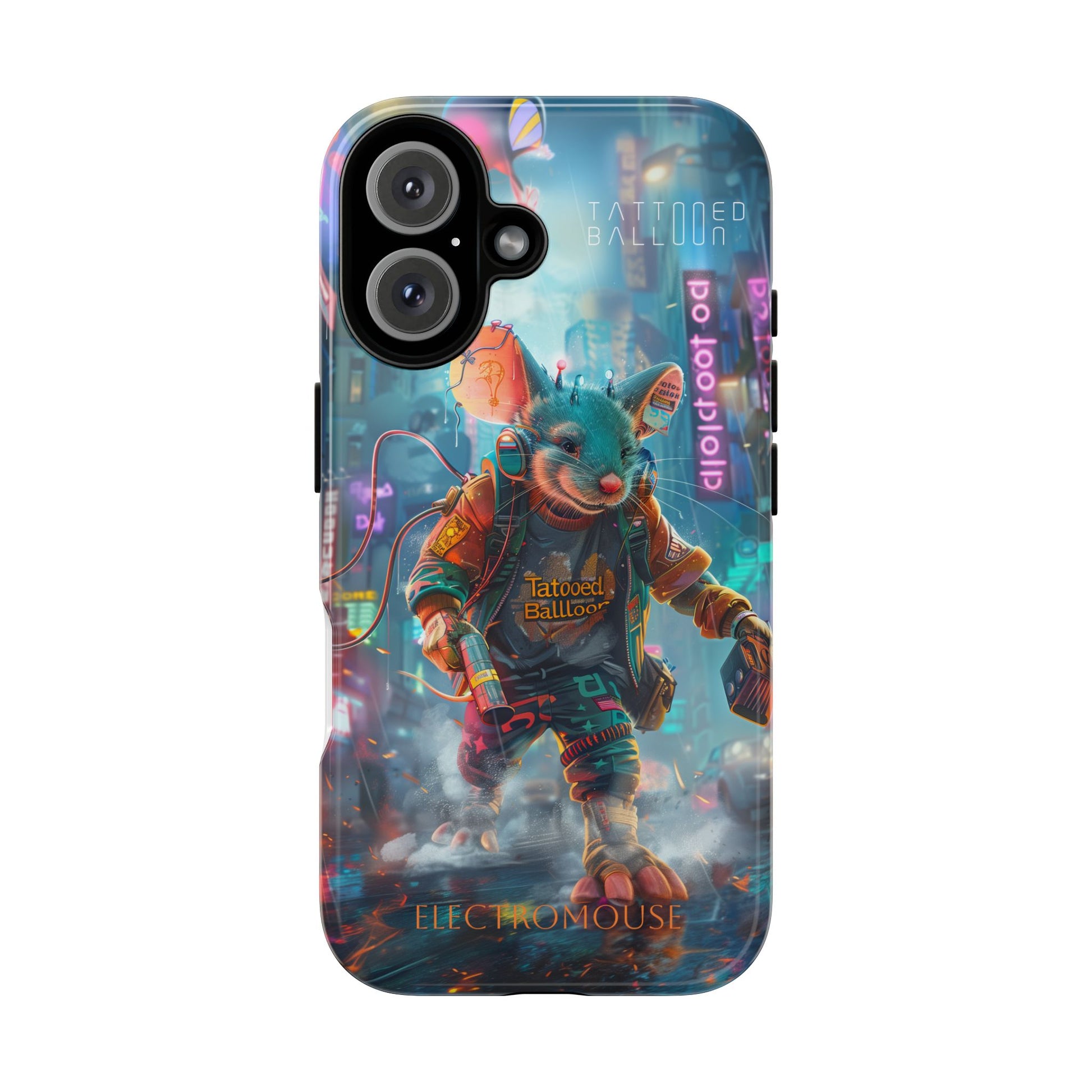 Electromouse Cyber City Design from Tattooed Balloon's 'Dirty Circuits' Album, Phone Cases