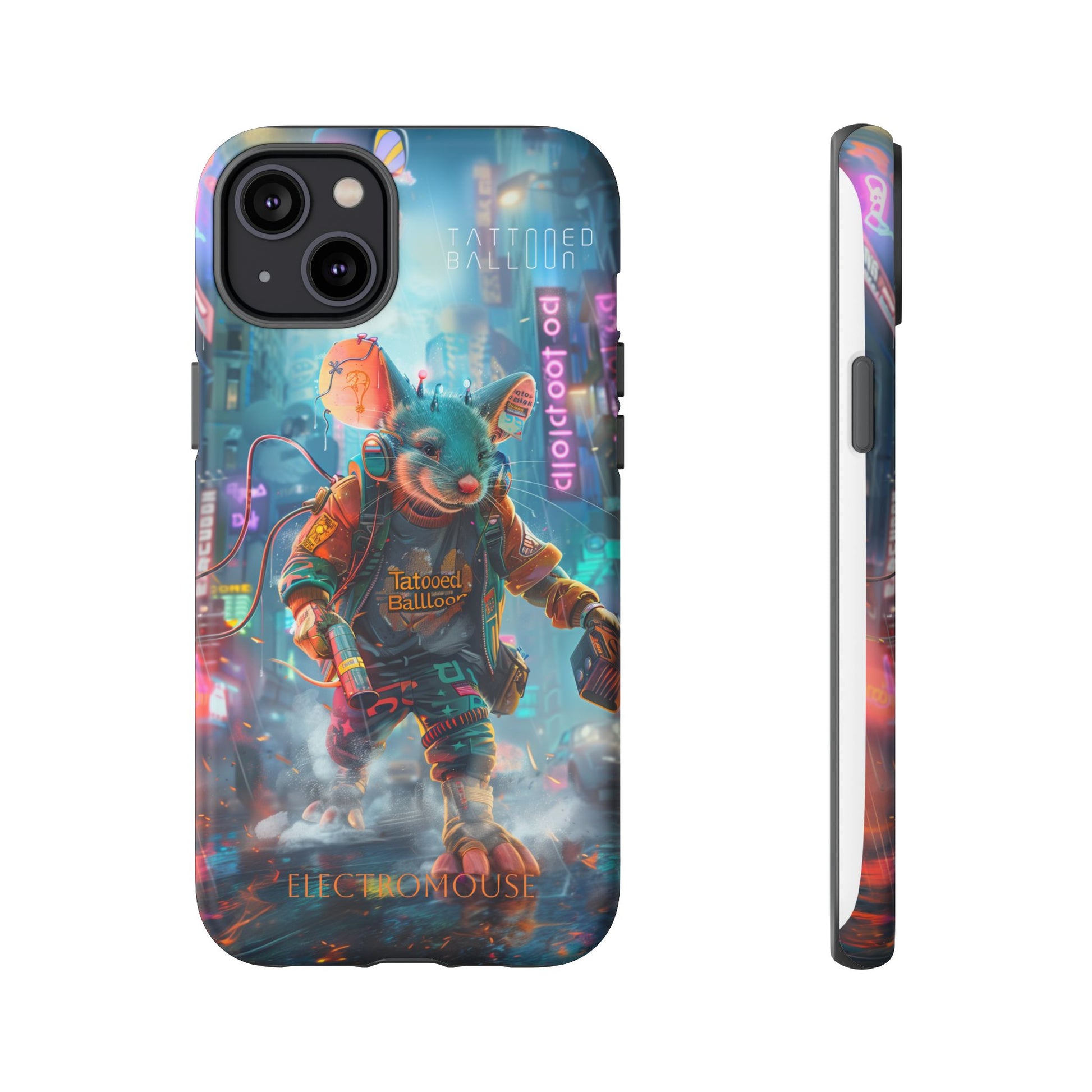 Electromouse Cyber City Design from Tattooed Balloon's 'Dirty Circuits' Album, Phone Cases