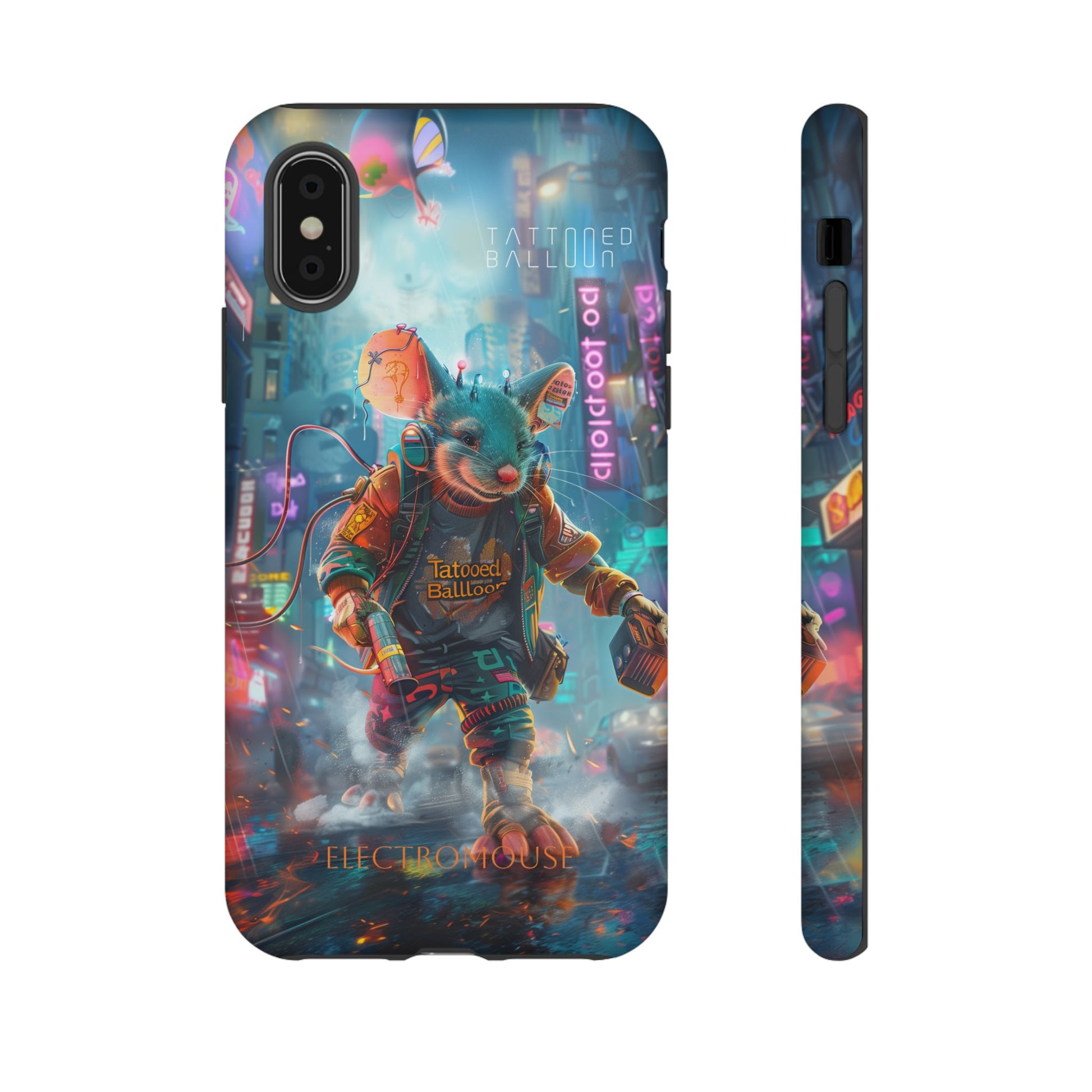 Electromouse Cyber City Design from Tattooed Balloon's 'Dirty Circuits' Album, Phone Cases