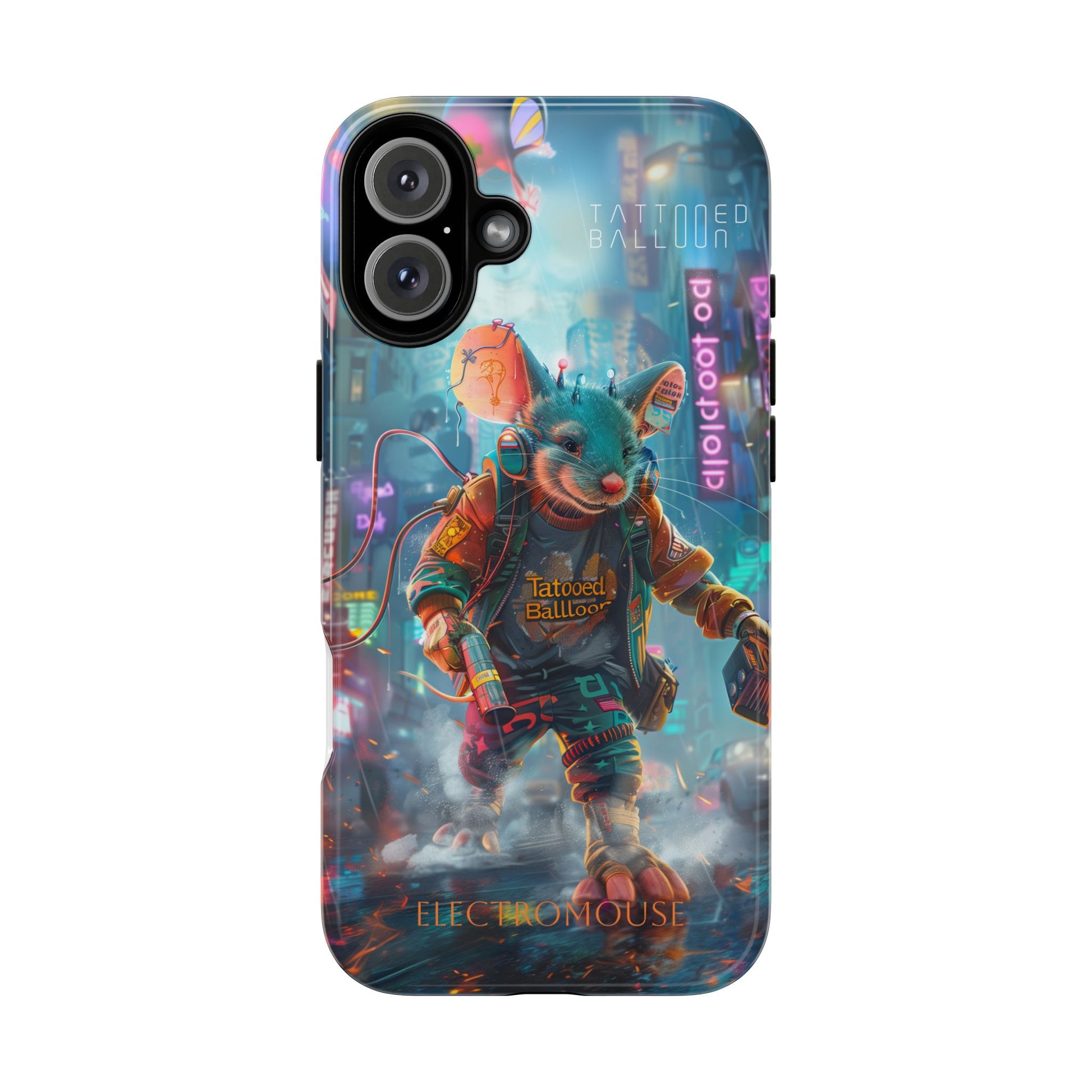 Electromouse Cyber City Design from Tattooed Balloon's 'Dirty Circuits' Album, Phone Cases