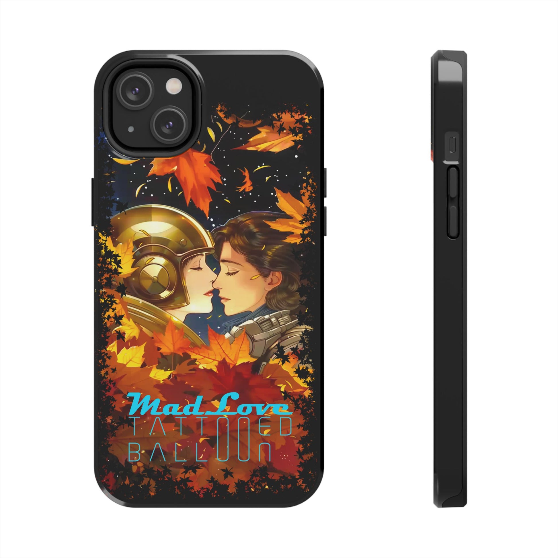 Tattooed Balloon, Unique Phone Covers, Mad Love Design, Autumn Vibes, Romantic Quotes Tough Phone Cases for Her | Fall Accessories, Couple Gifts,