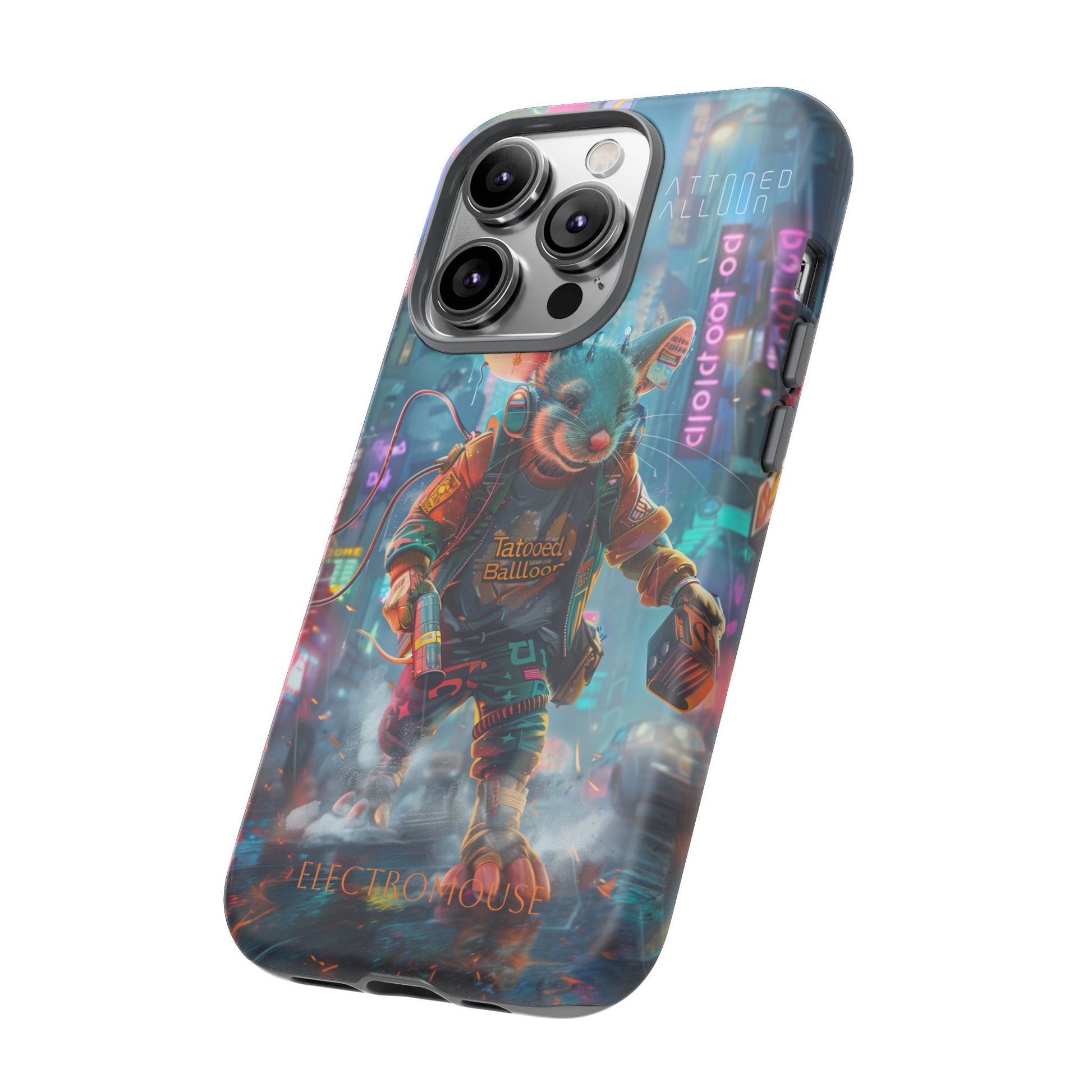 Electromouse Cyber City Design from Tattooed Balloon's 'Dirty Circuits' Album, Phone Cases