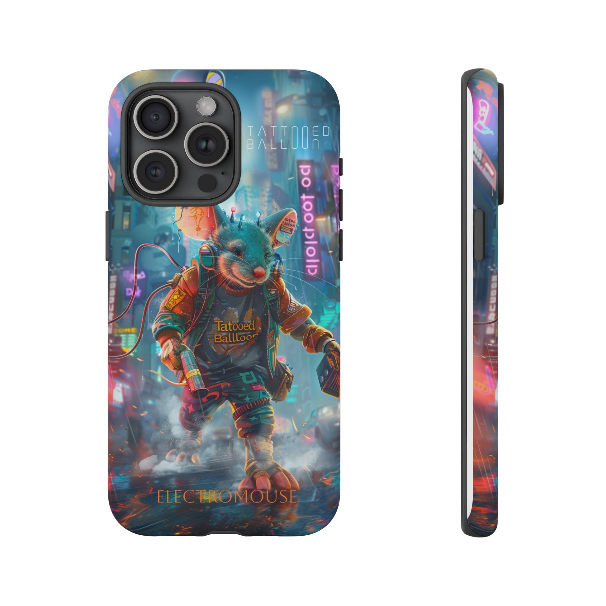 Electromouse Cyber City Design from Tattooed Balloon's 'Dirty Circuits' Album, Phone Cases