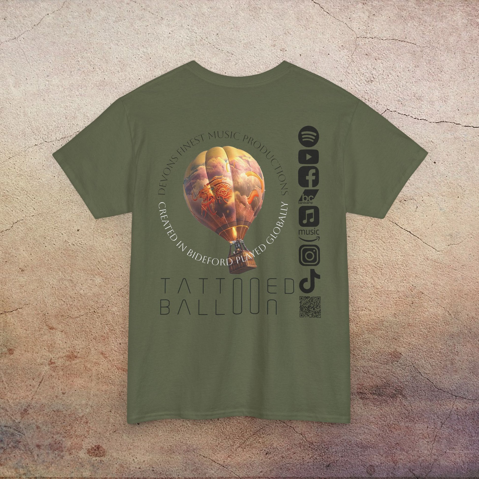 Tattooed Balloon Tee, Casual Wear, Outdoor Adventure T-Shirt, Festival Apparel, Summer Vibes Clothing, Unique Gift Idea