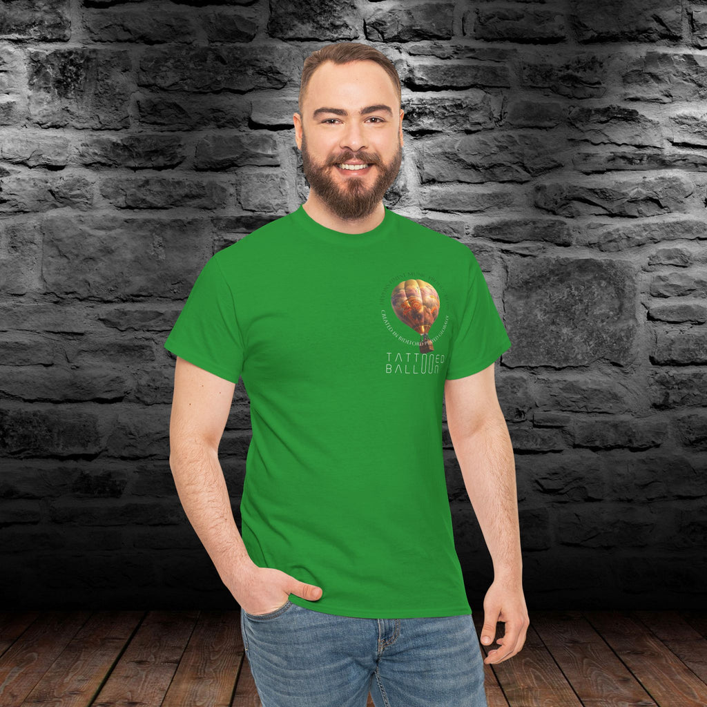 Tattooed Balloon Tee, Casual Wear, Outdoor Adventure T-Shirt, Festival Apparel, Summer Vibes Clothing, Unique Gift Idea