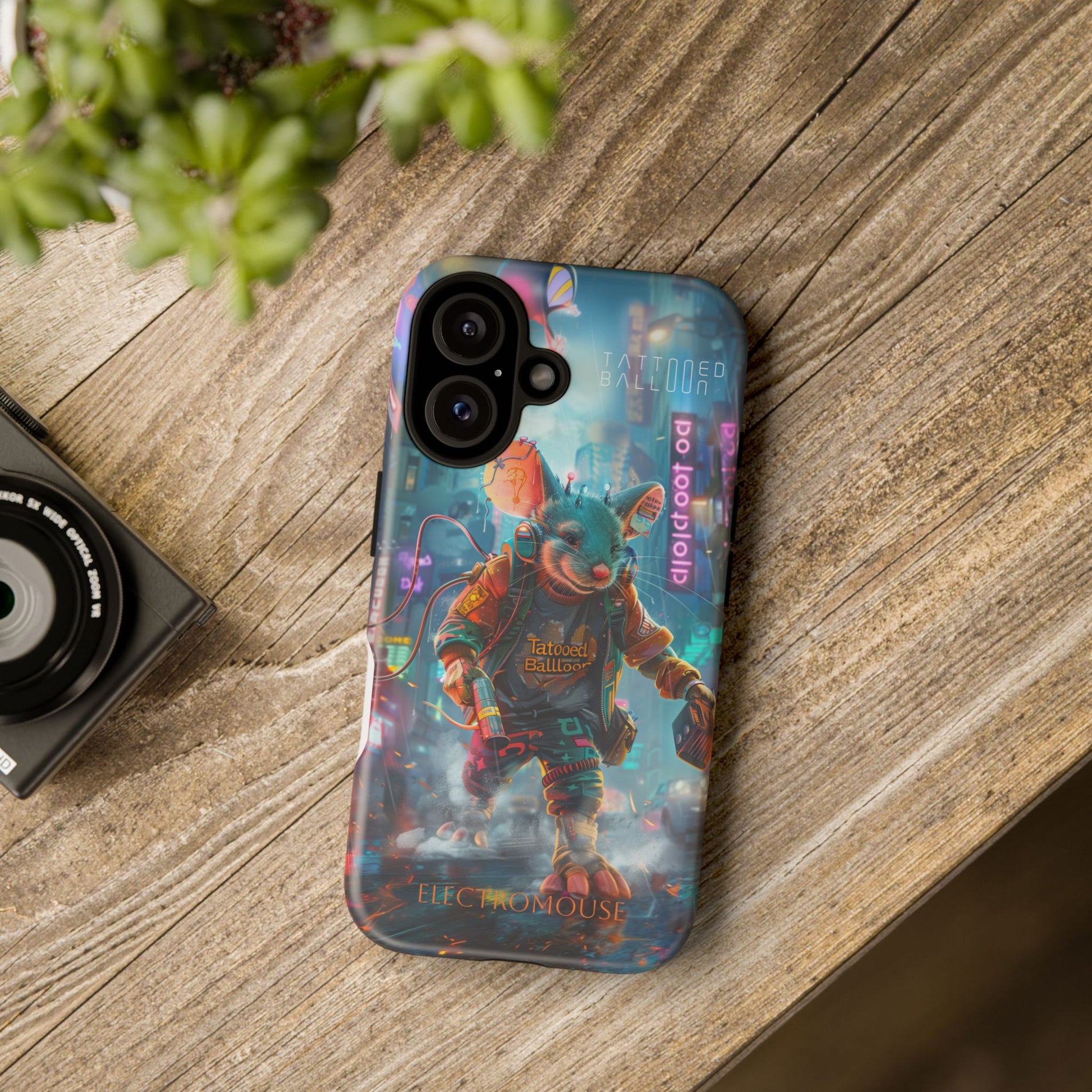 Electromouse Cyber City Design from Tattooed Balloon's 'Dirty Circuits' Album, Phone Cases