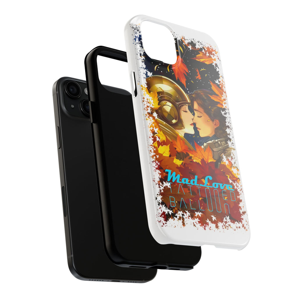 "Mad Love" Phone Case, Fall Themed,  Protector, Seasonal Tech Accessories, white.