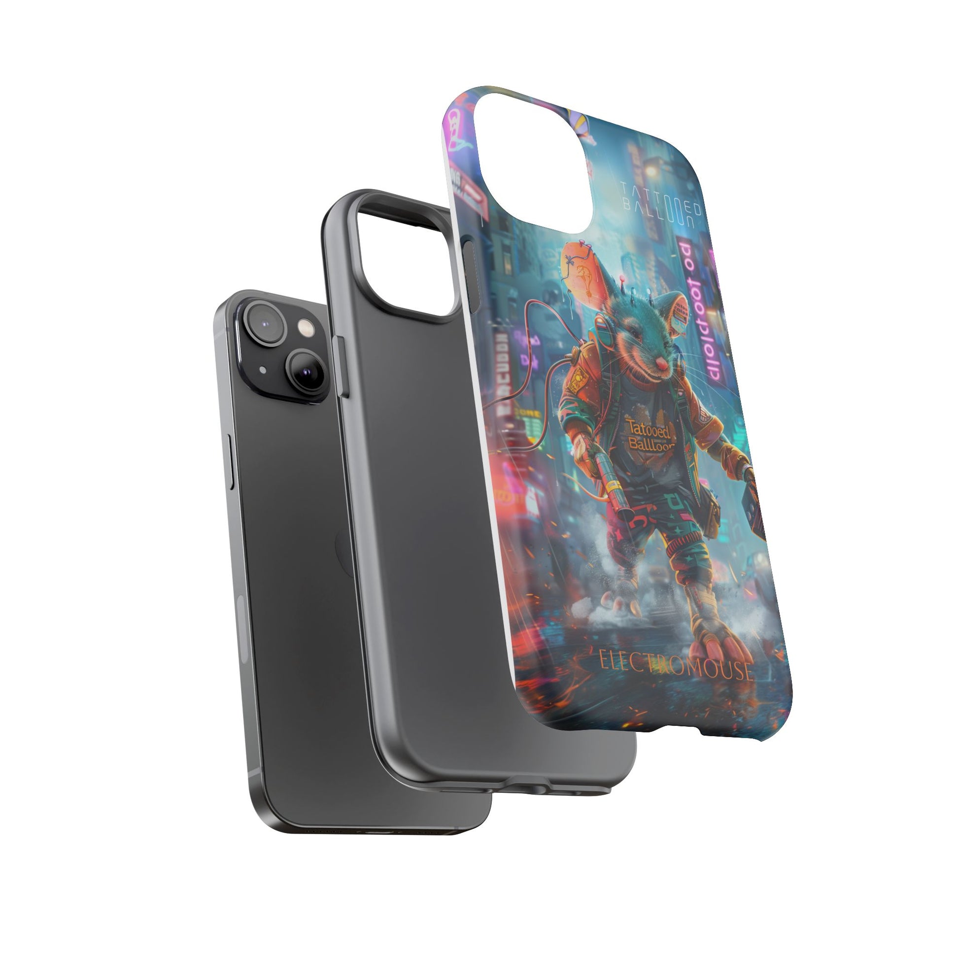 Electromouse Cyber City Design from Tattooed Balloon's 'Dirty Circuits' Album, Phone Cases