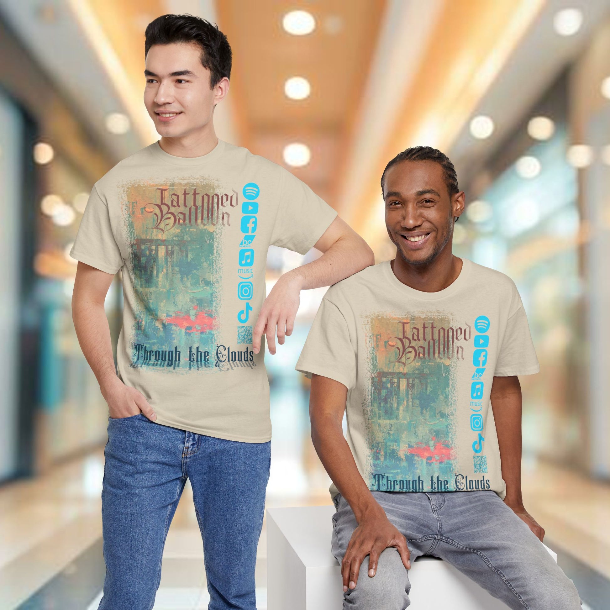 "Through The Clouds" Album Tee by Tattooed Balloon, Festival Apparel