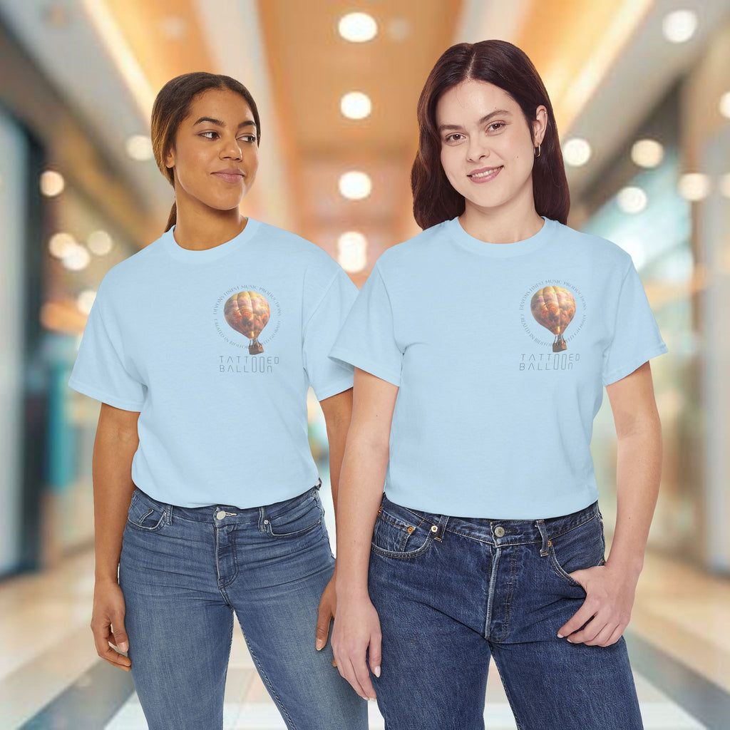 Tattooed Balloon Tee, Casual Wear, Outdoor Adventure T-Shirt, Festival Apparel, Summer Vibes Clothing, Unique Gift Idea