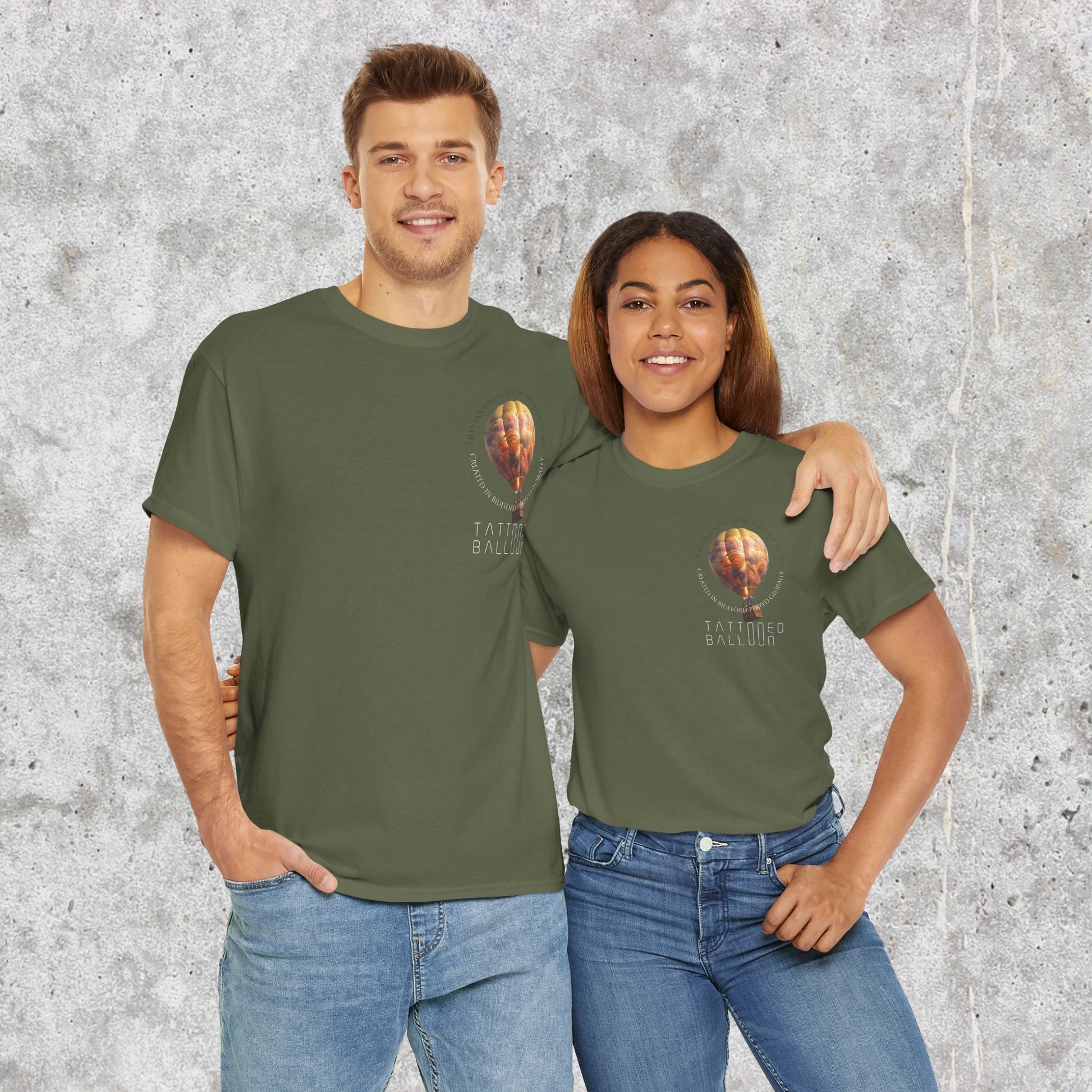 Tattooed Balloon Tee, Casual Wear, Outdoor Adventure T-Shirt, Festival Apparel, Summer Vibes Clothing, Unique Gift Idea