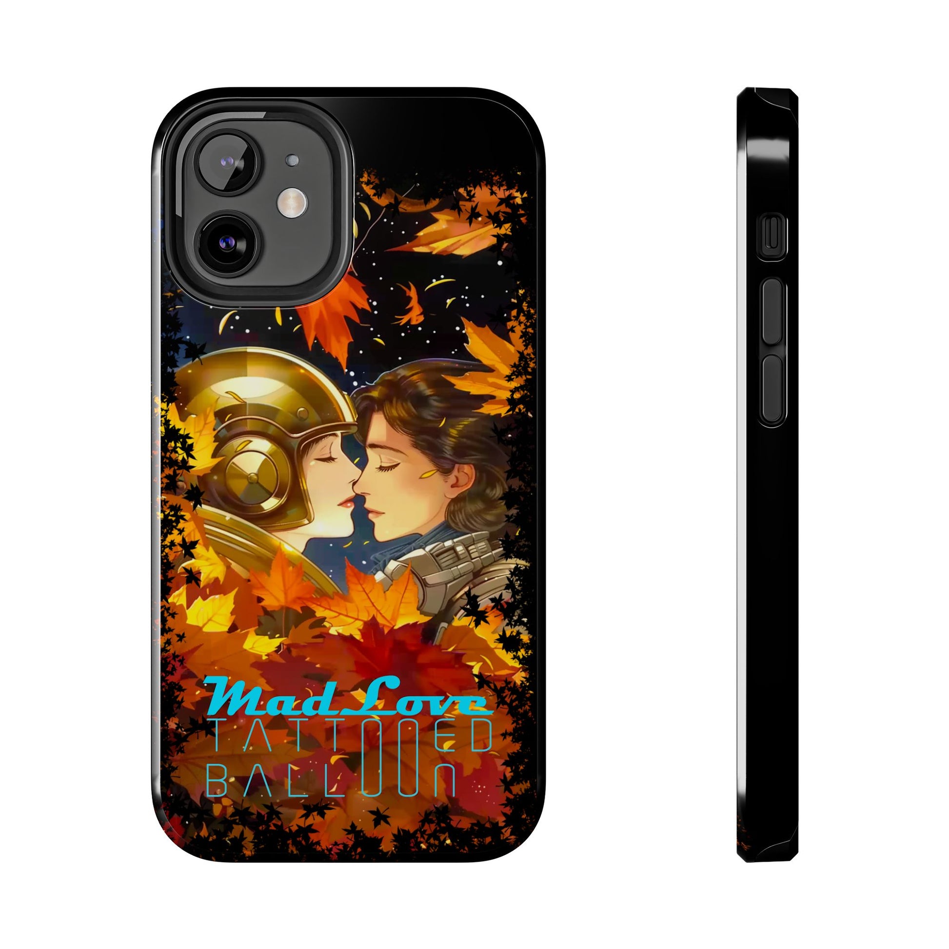 Tattooed Balloon, Unique Phone Covers, Mad Love Design, Autumn Vibes, Romantic Quotes Tough Phone Cases for Her | Fall Accessories, Couple Gifts,