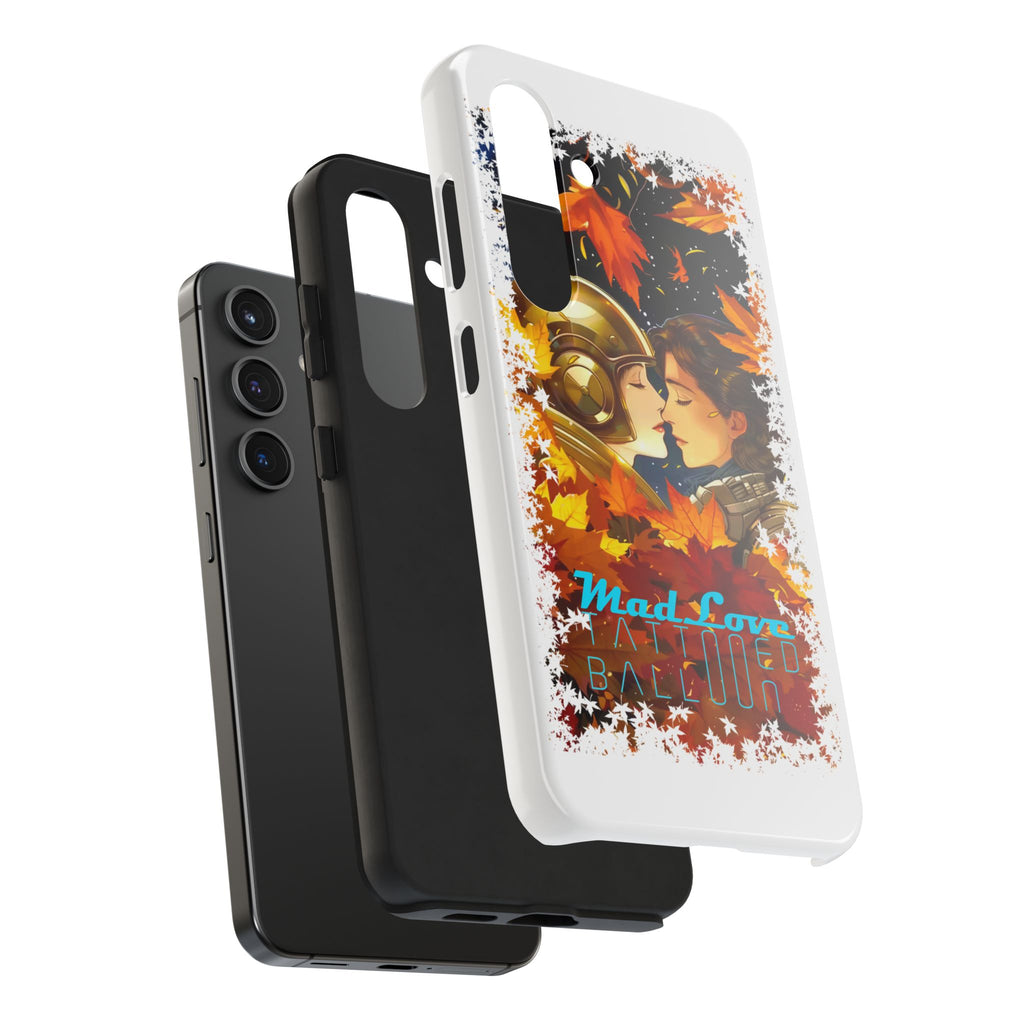 "Mad Love" Phone Case, Fall Themed,  Protector, Seasonal Tech Accessories, white.