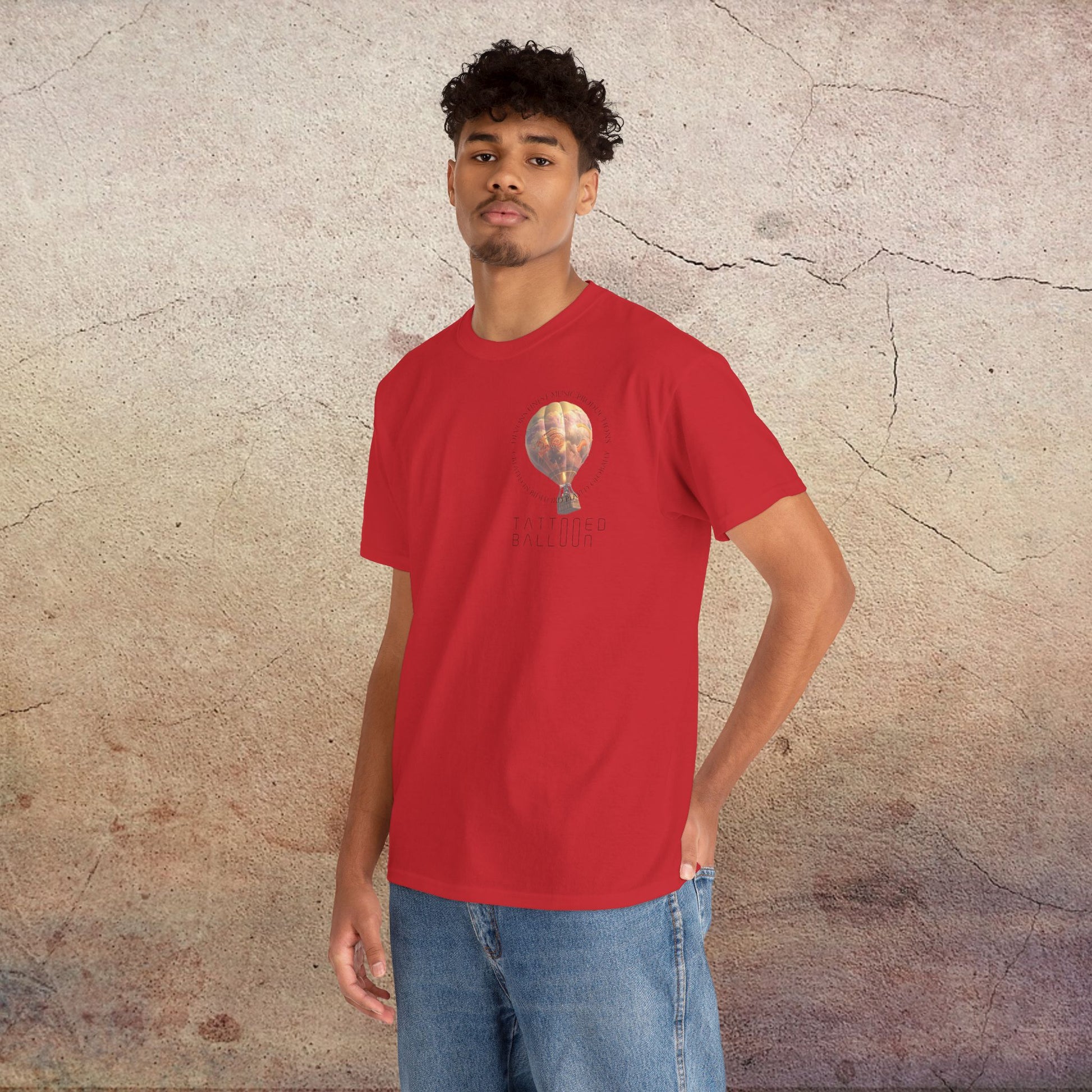 Tattooed Balloon Tee, Casual Wear, Outdoor Adventure T-Shirt, Festival Apparel, Summer Vibes Clothing, Unique Gift Idea