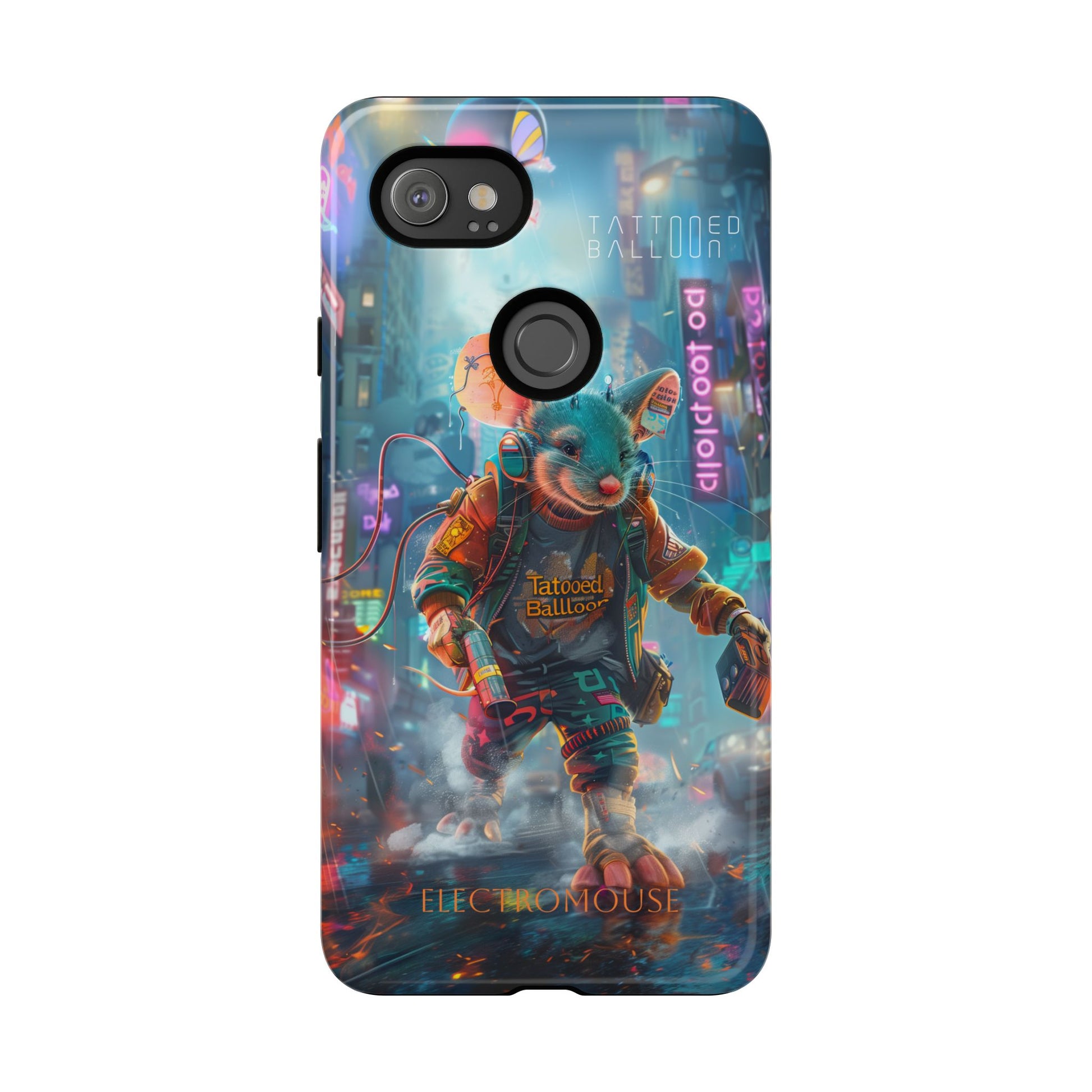 Electromouse Cyber City Design from Tattooed Balloon's 'Dirty Circuits' Album, Phone Cases