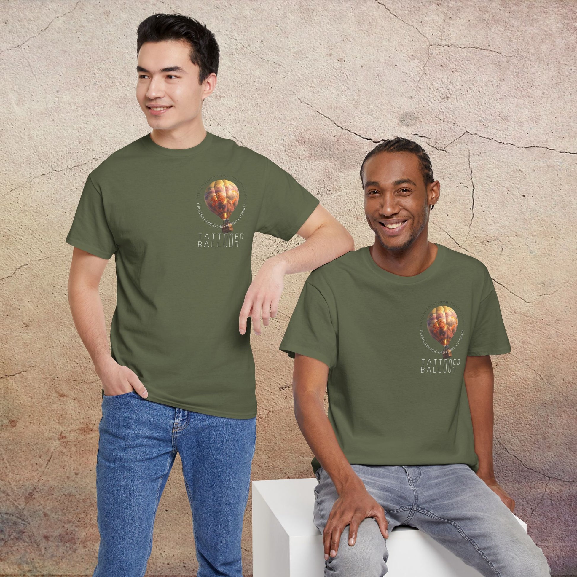 Tattooed Balloon Tee, Casual Wear, Outdoor Adventure T-Shirt, Festival Apparel, Summer Vibes Clothing, Unique Gift Idea