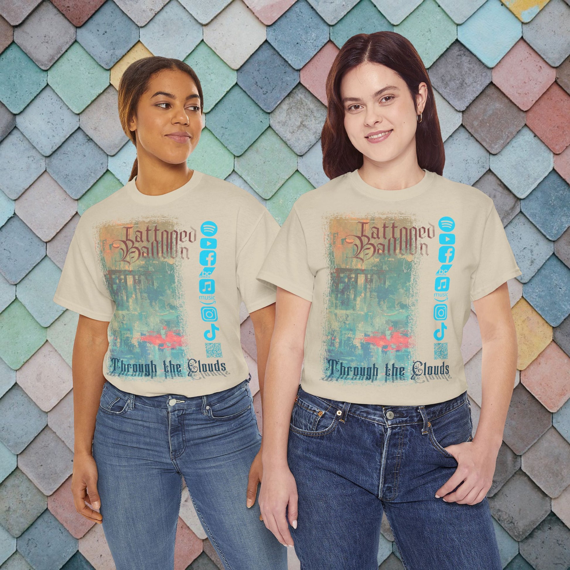 "Through The Clouds" Album Tee by Tattooed Balloon, Festival Apparel