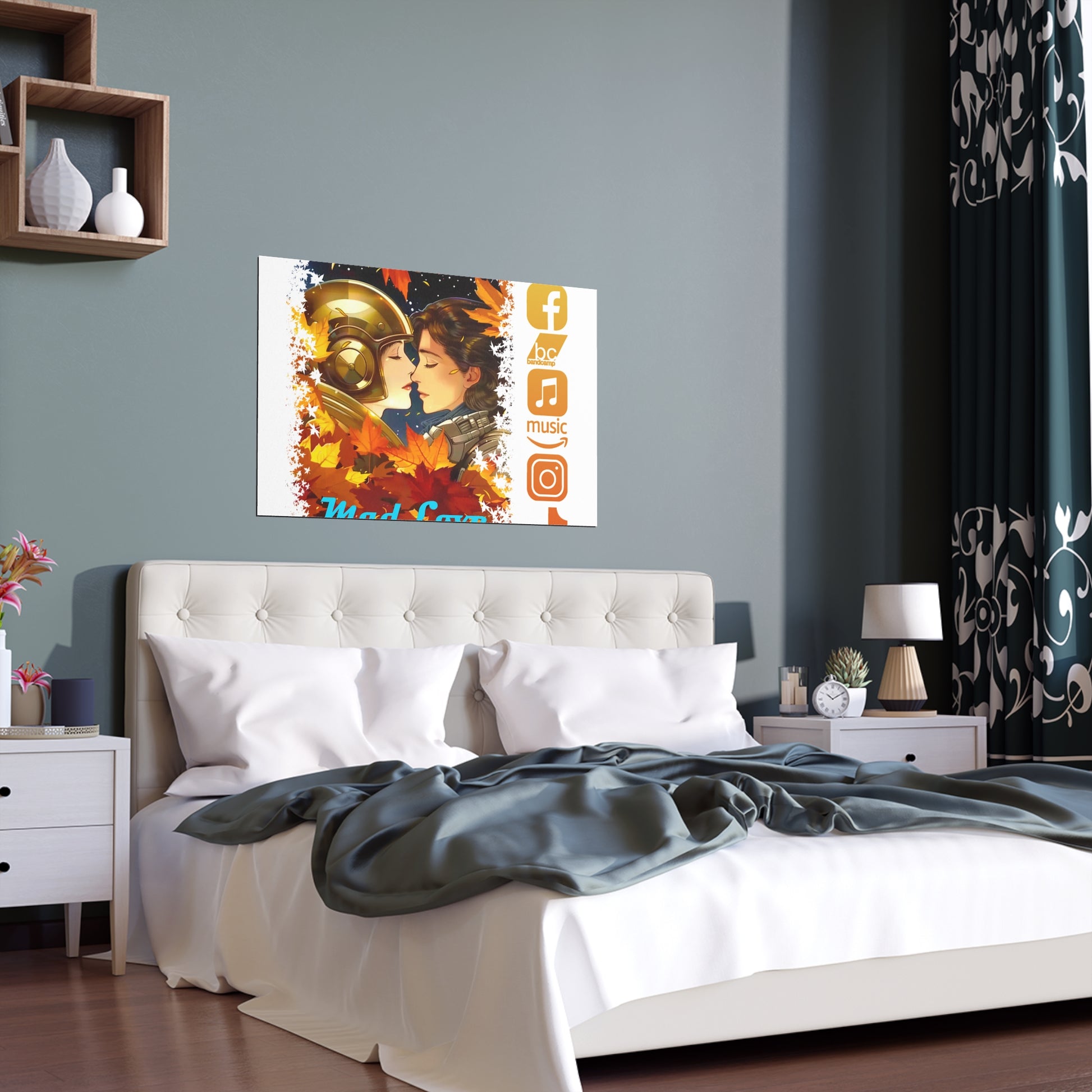 Silk Poster of Mad Love by Tattooed Balloon  (White Background)
