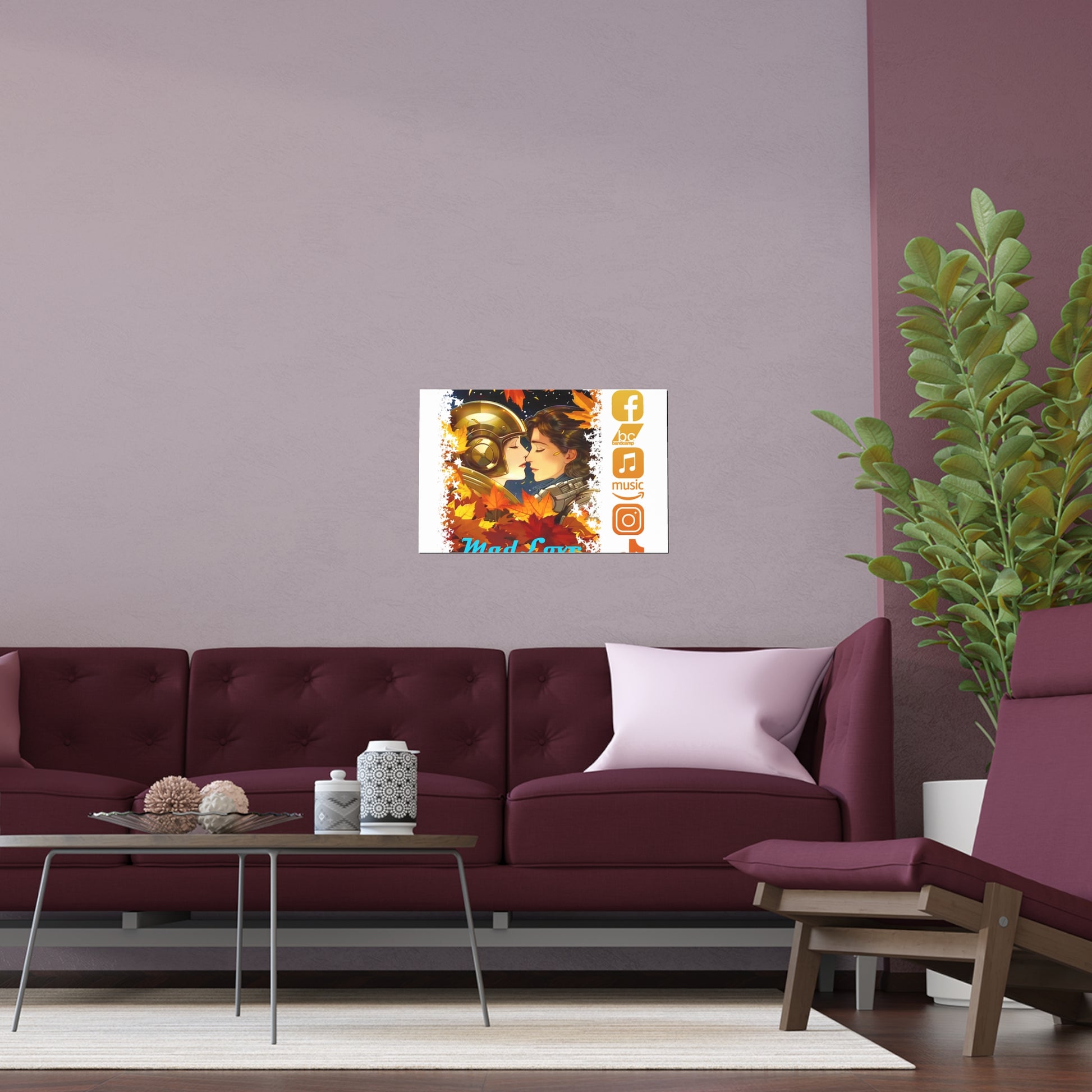 Silk Poster of Mad Love by Tattooed Balloon  (White Background)