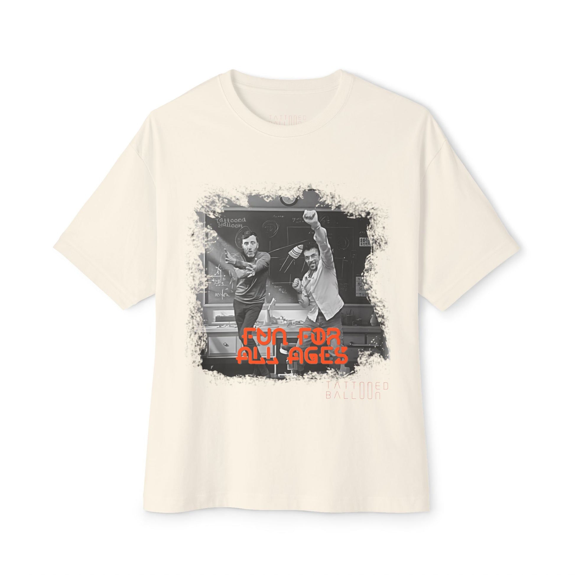 "Hypersonic" from Tattooed Balloons album "Fun For All Ages"  Unisex Oversized Boxy Tee