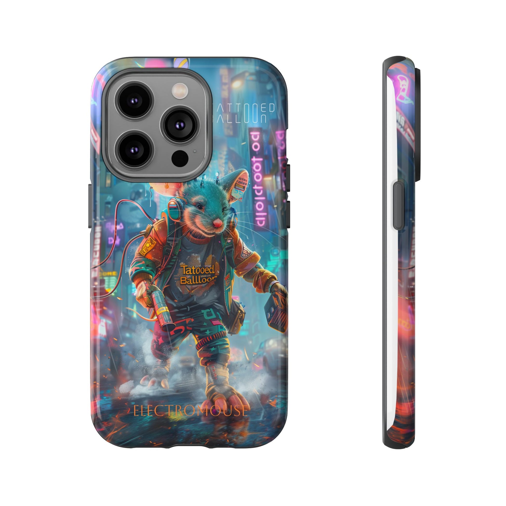 Electromouse Cyber City Design from Tattooed Balloon's 'Dirty Circuits' Album, Phone Cases