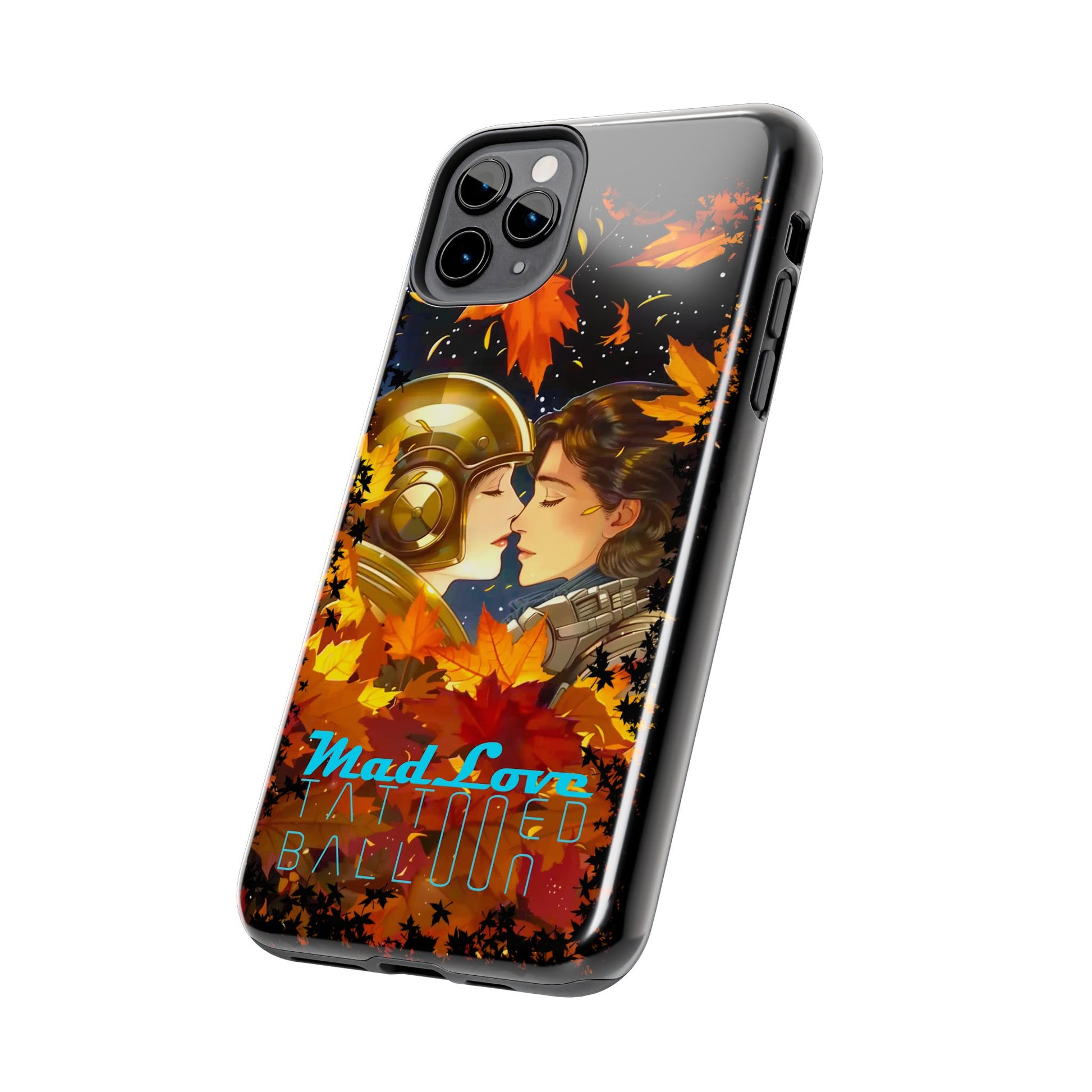 Tattooed Balloon, Unique Phone Covers, Mad Love Design, Autumn Vibes, Romantic Quotes Tough Phone Cases for Her | Fall Accessories, Couple Gifts,