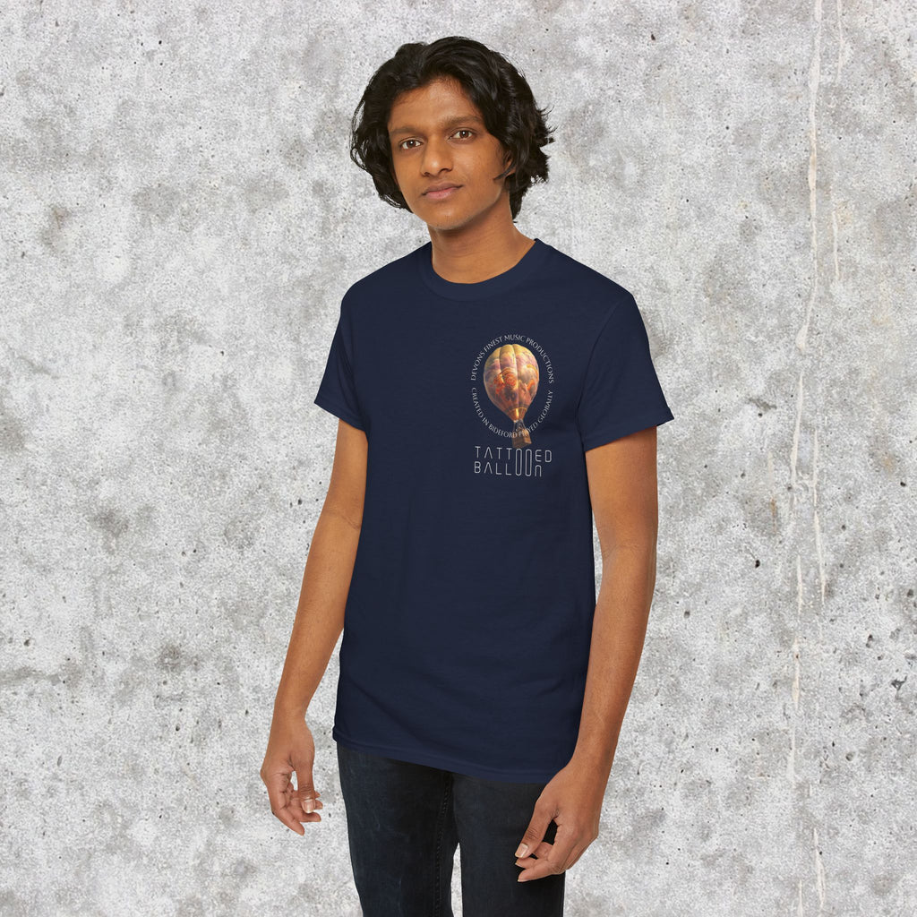 Tattooed Balloon Tee, Casual Wear, Dark Version T-Shirt, Festival Apparel