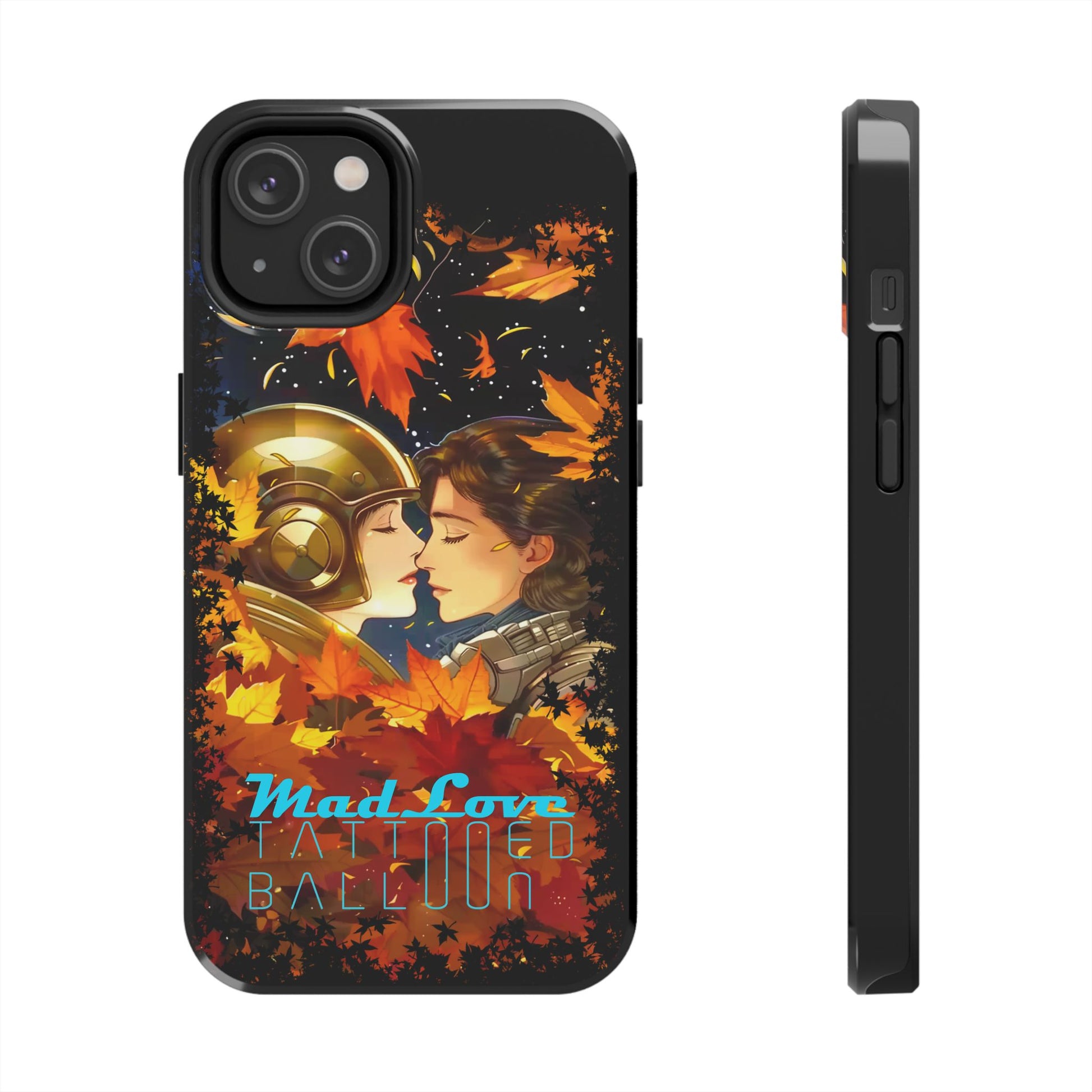 Tattooed Balloon, Unique Phone Covers, Mad Love Design, Autumn Vibes, Romantic Quotes Tough Phone Cases for Her | Fall Accessories, Couple Gifts,