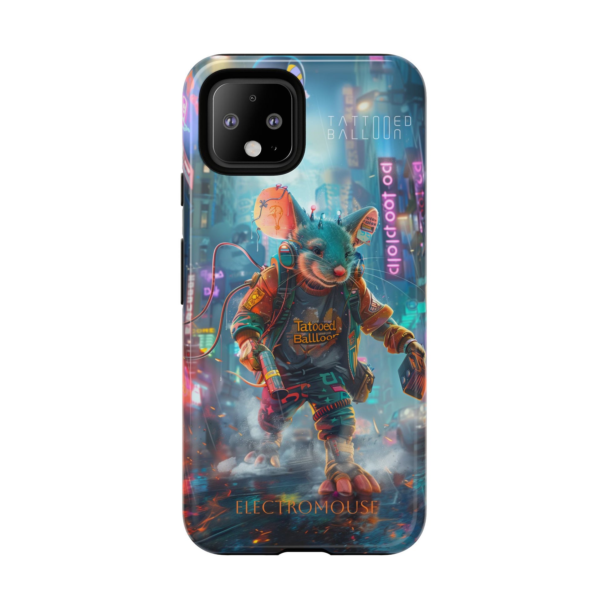 Electromouse Cyber City Design from Tattooed Balloon's 'Dirty Circuits' Album, Phone Cases