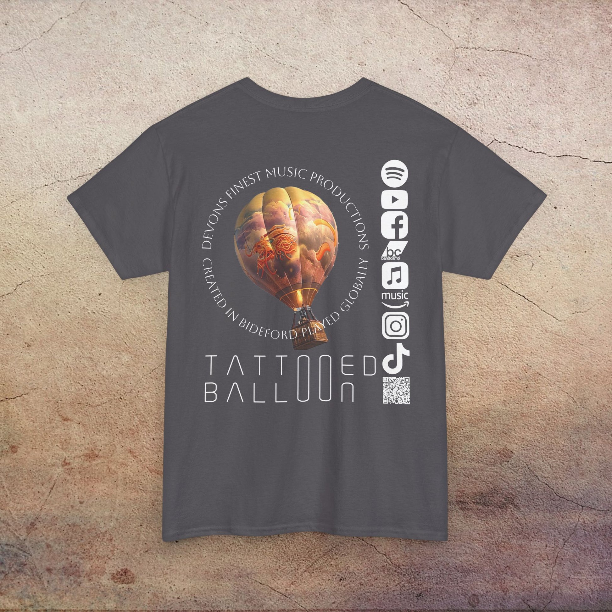 Tattooed Balloon Tee, Casual Wear, Dark Version T-Shirt, Festival Apparel