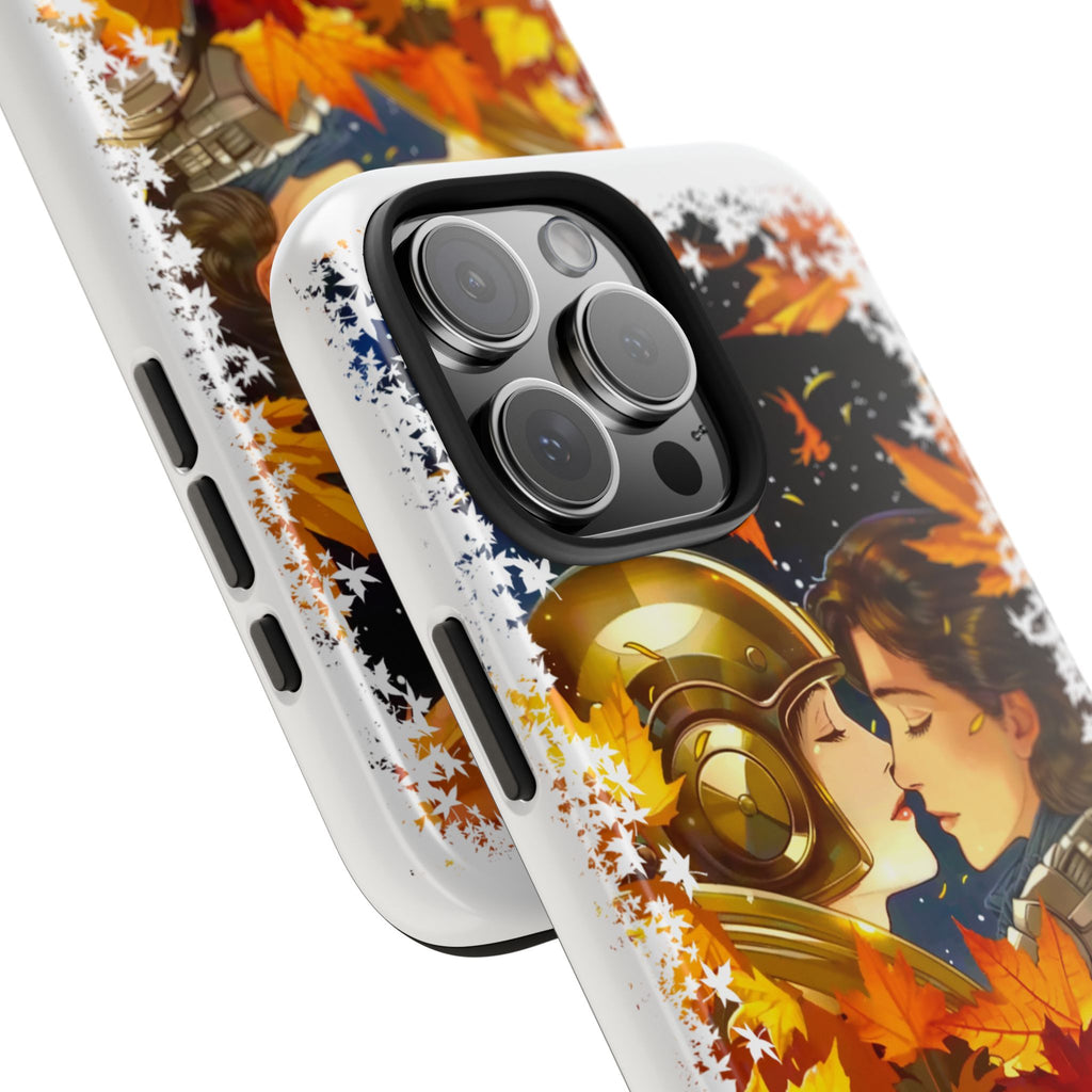 "Mad Love" Phone Case, Fall Themed,  Protector, Seasonal Tech Accessories, white.