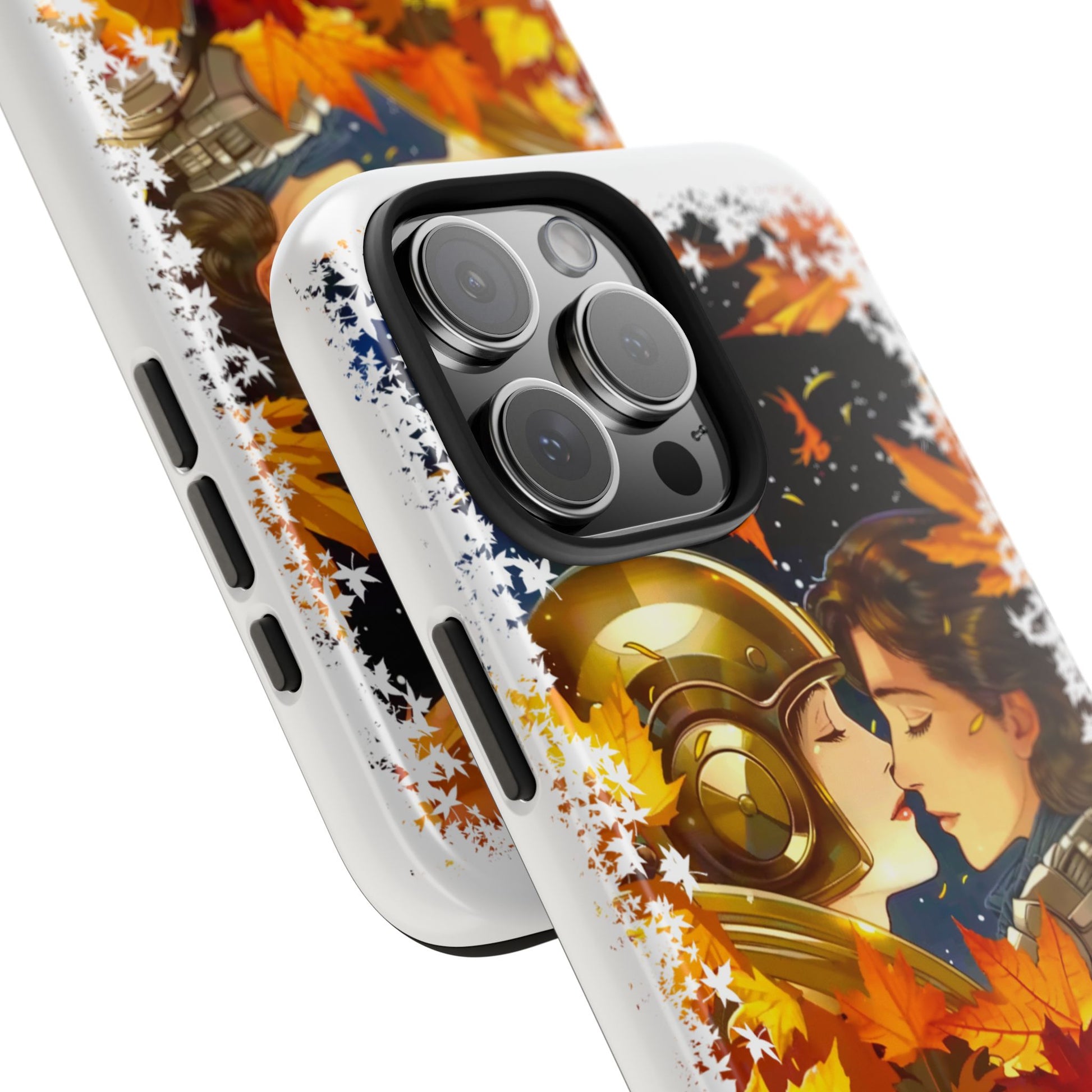 "Mad Love" Phone Case, Fall Themed,  Protector, Seasonal Tech Accessories, white.