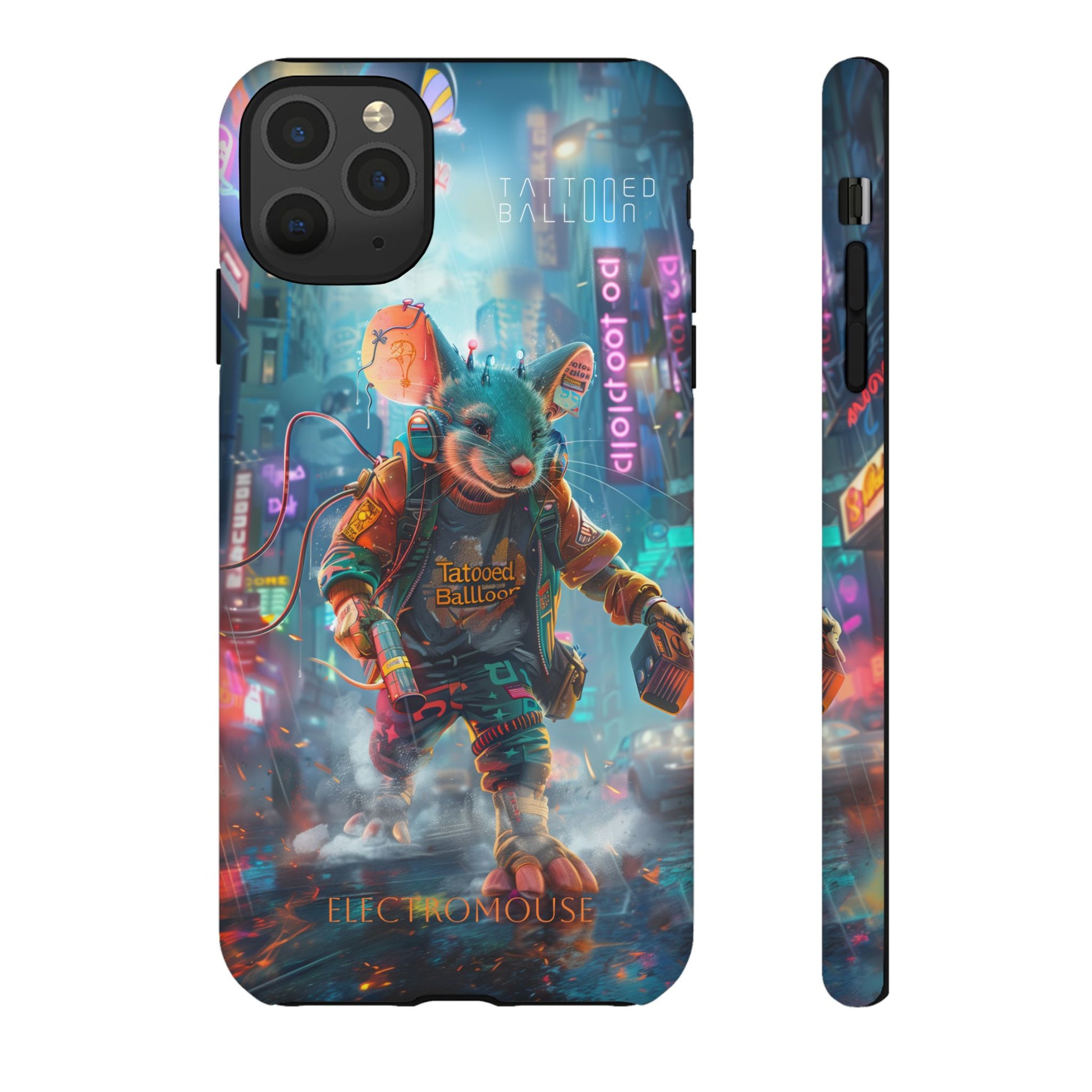 Electromouse Cyber City Design from Tattooed Balloon's 'Dirty Circuits' Album, Phone Cases