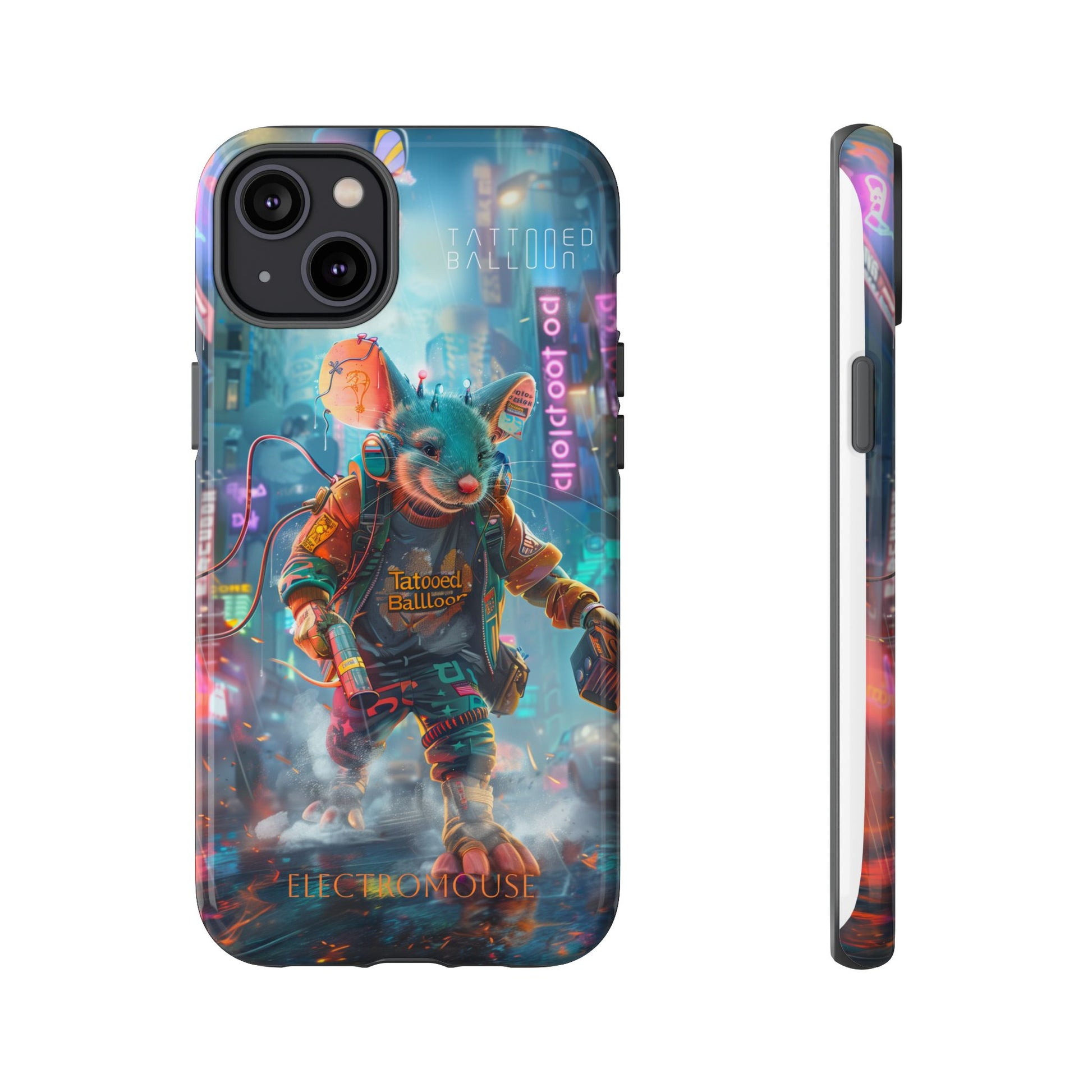 Electromouse Cyber City Design from Tattooed Balloon's 'Dirty Circuits' Album, Phone Cases