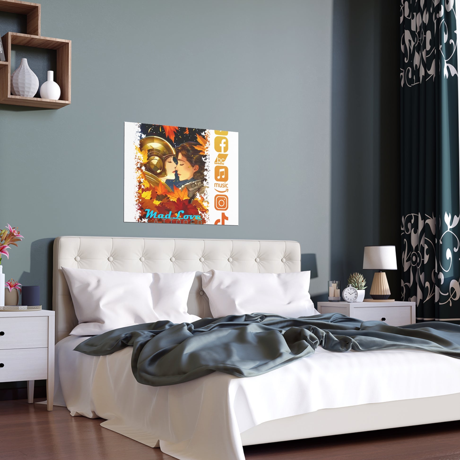 Silk Poster of Mad Love by Tattooed Balloon  (White Background)